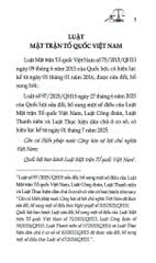Luật Mặt Trận Tổ Quốc Việt Nam Năm 2015 ( Sửa Đổi, Bổ Sung Năm 2025) (NXBLĐ) - Quốc Hội
