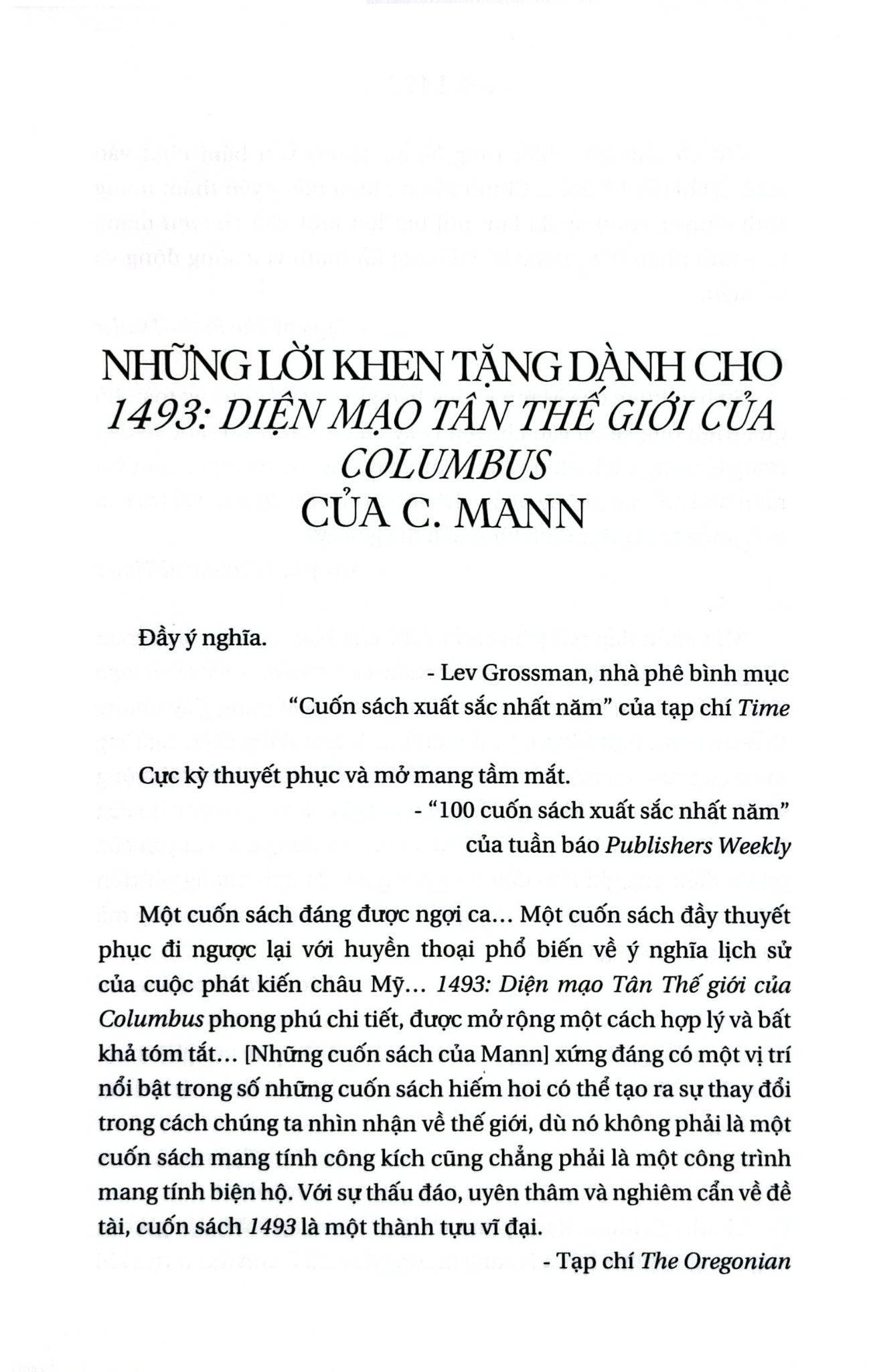 1493 - Diện Mạo Tân Thế Giới Của Columbus - Charles C. Mann