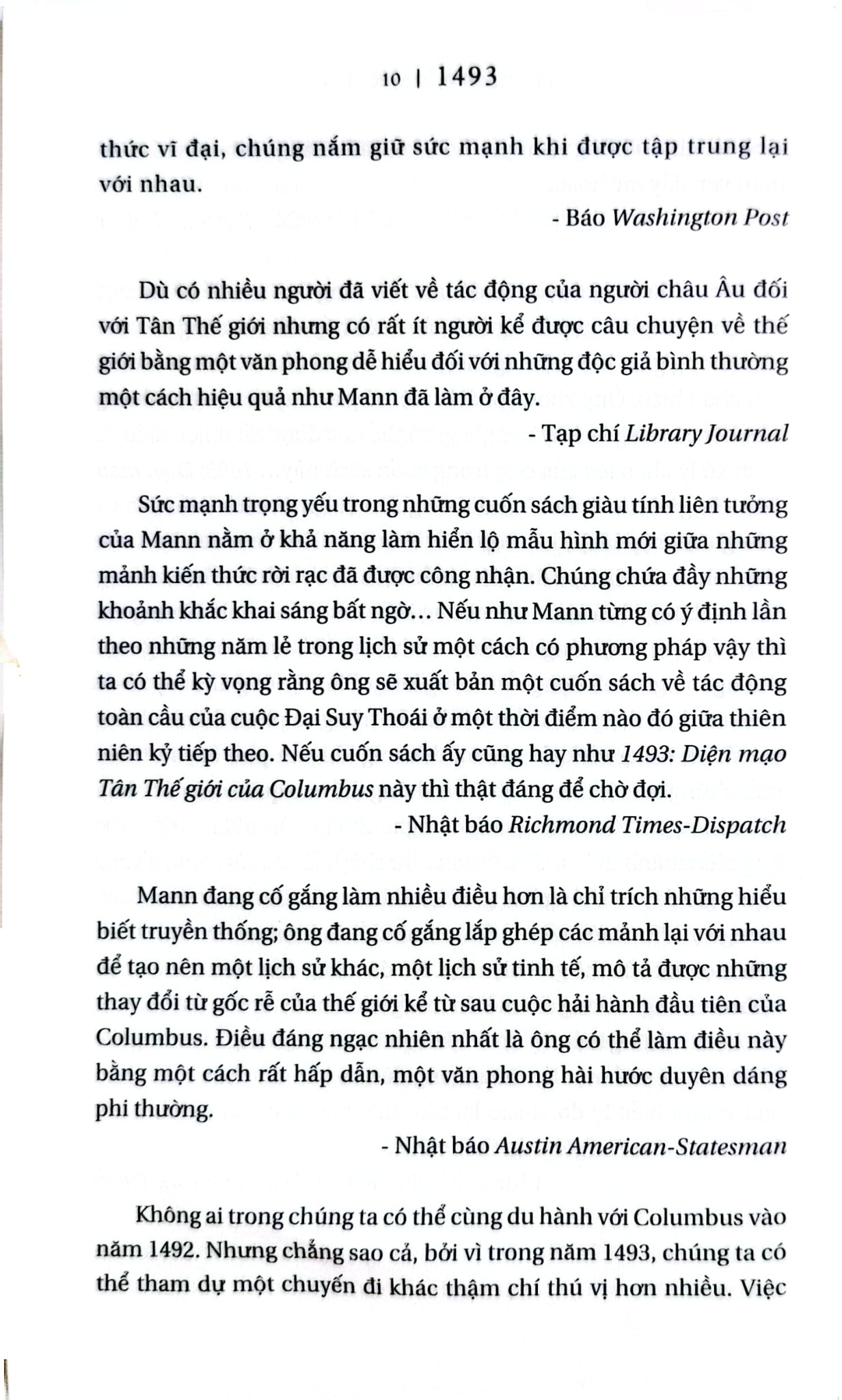 1493 - Diện Mạo Tân Thế Giới Của Columbus - Charles C. Mann