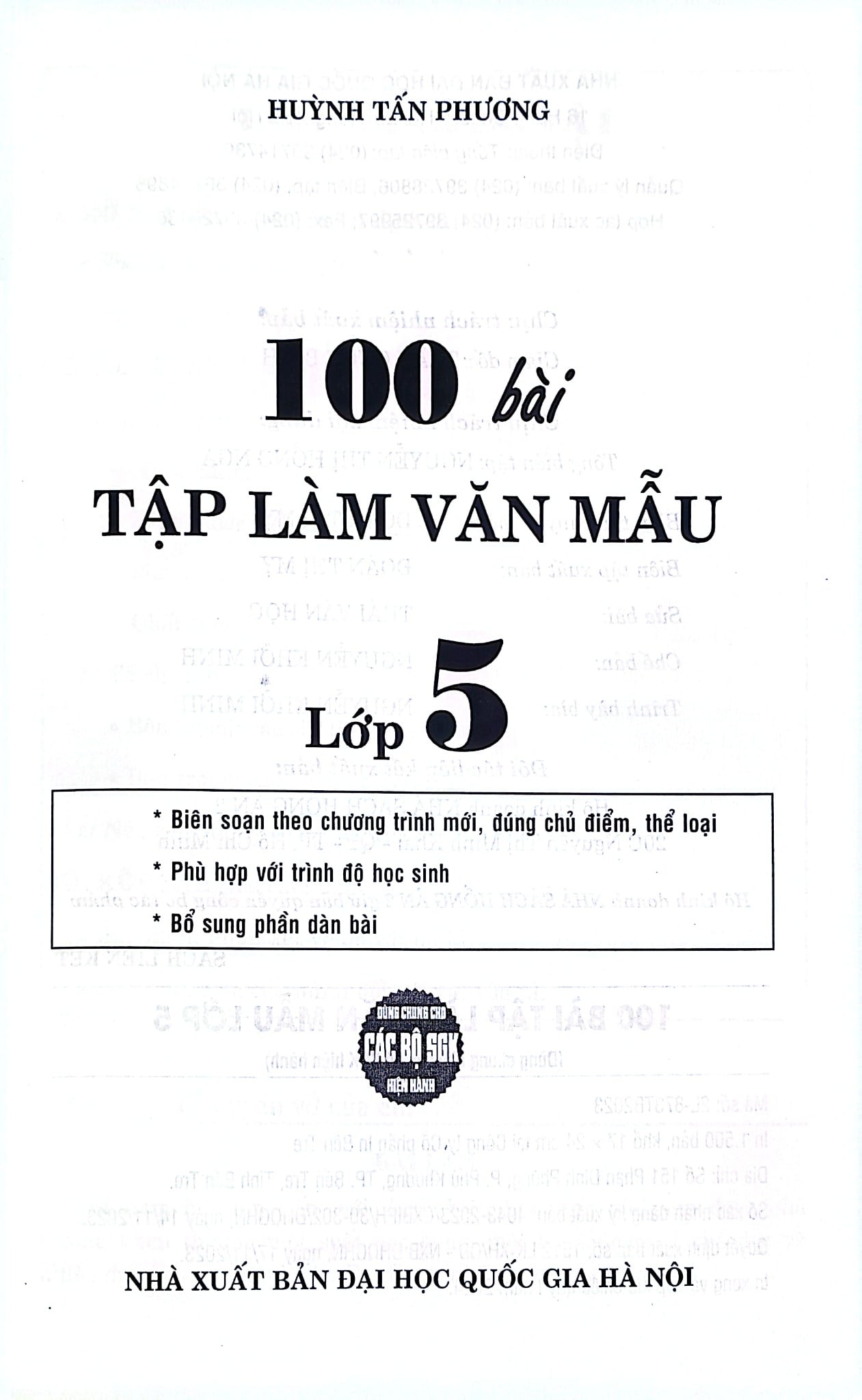 100 Bài Tập Làm Văn Mẫu Lớp 5 (Dùng Chung Cho Các Bộ Sgk Hiện Hành) - Huỳnh Tấn Phương