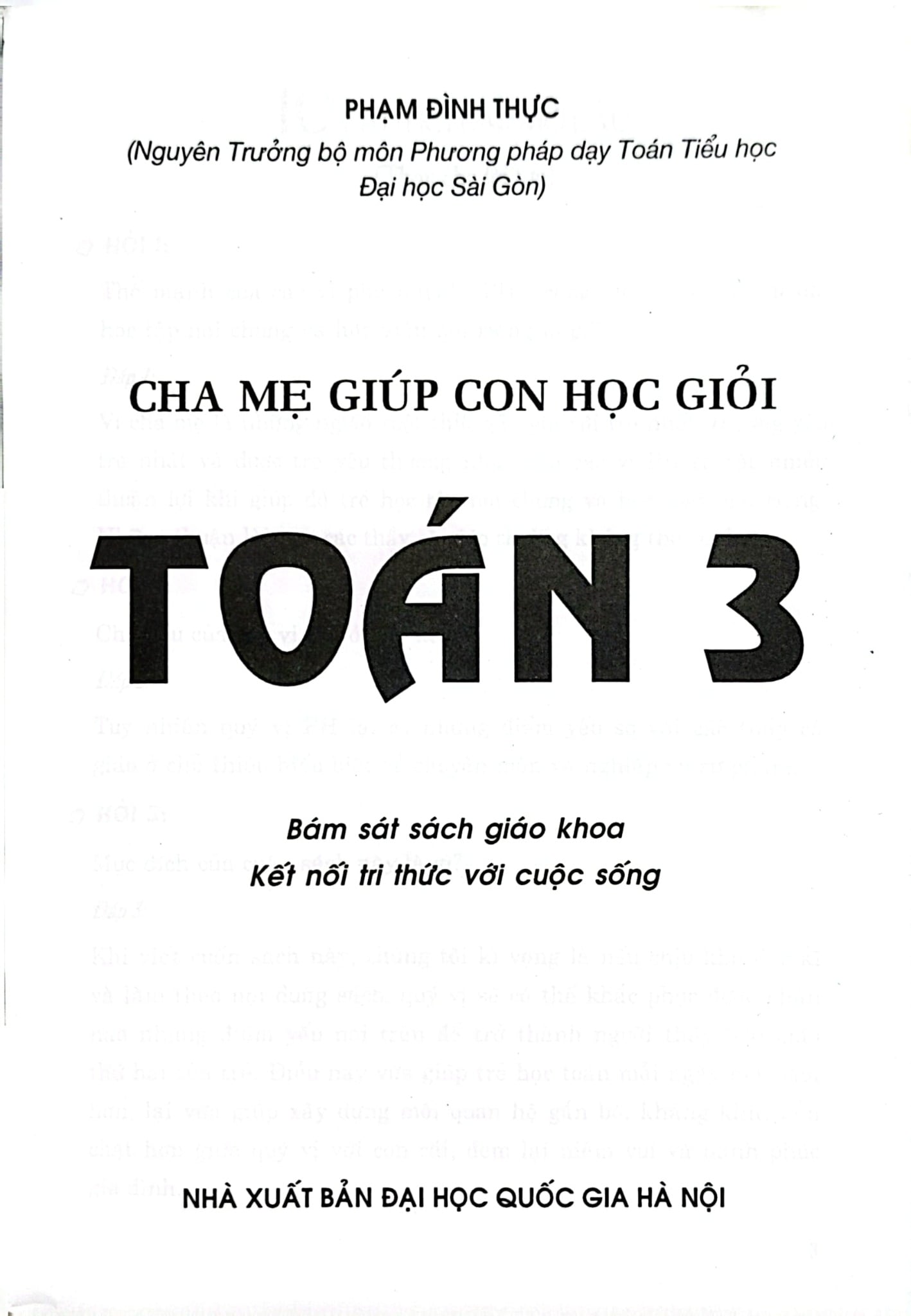 Cha Mẹ Giúp Con Học Giỏi Toán Lớp 3 (Bám Sát Sgk Kết Nối Tri Thức Với Cuộc Sống) - Phạm Đình Thực