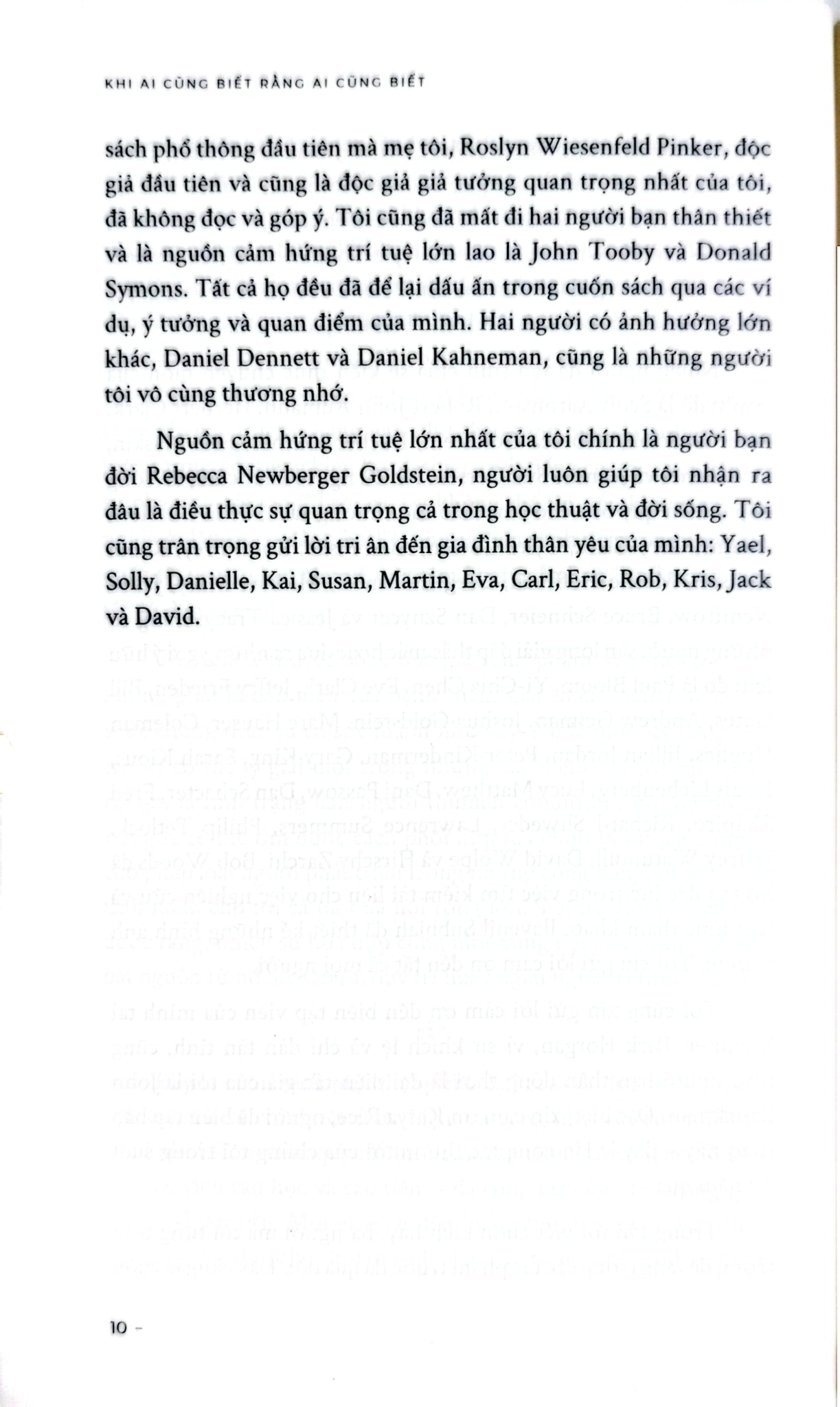 Khi Ai Cũng Biết Rằng Ai Cũng Biết - 
Steven Pinker