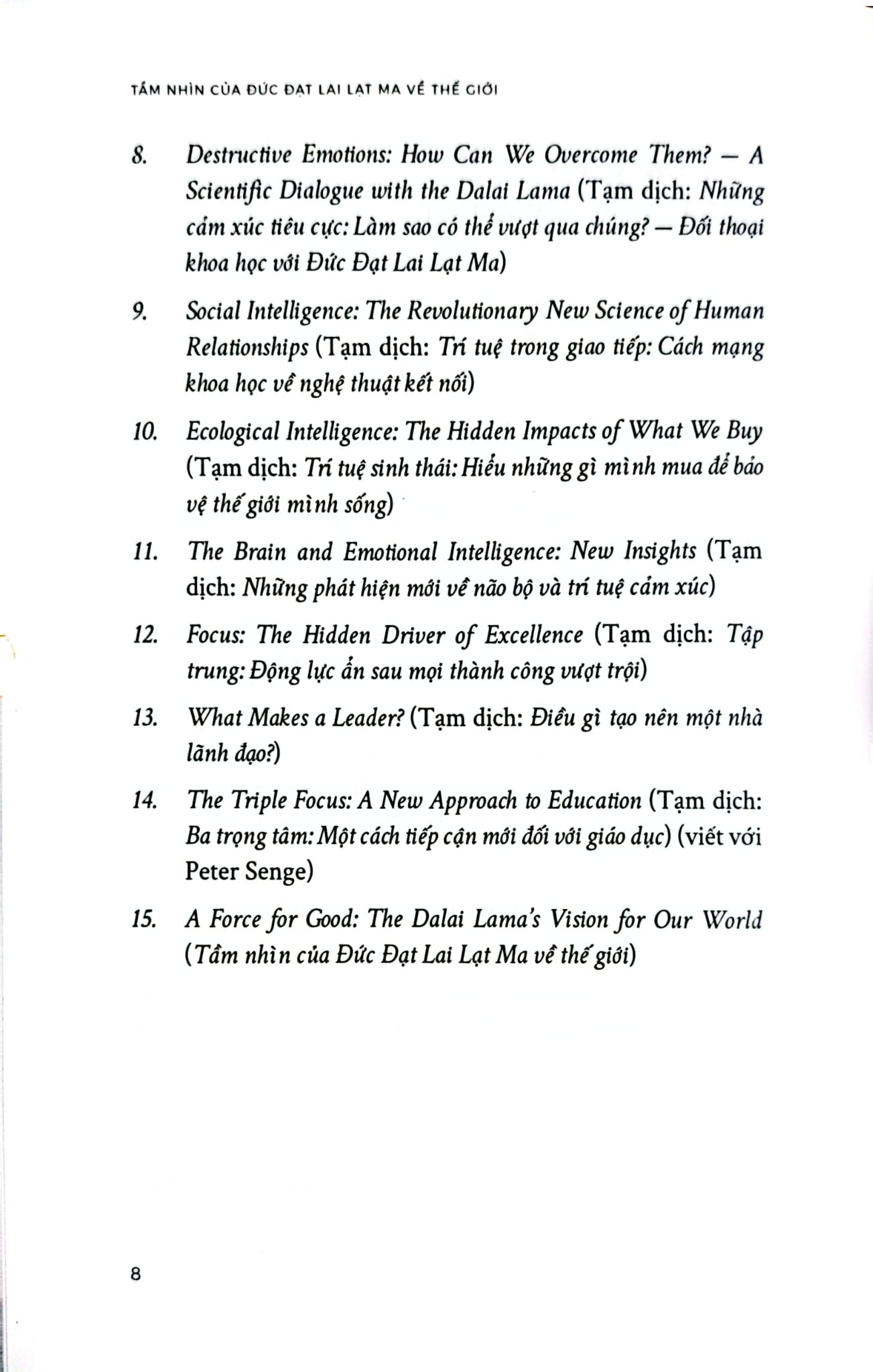 Tầm Nhìn Của Đức Đạt Lai Lạt Ma Về Thế Giới - Bản Đặc Biệt Bìa Da - Daniel Goleman