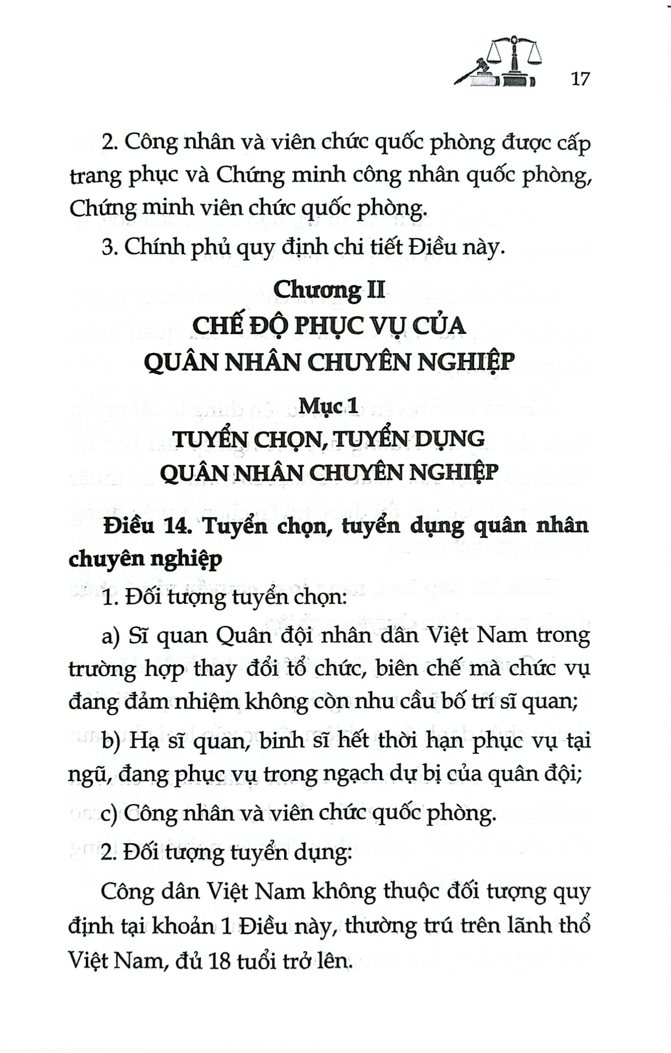 Luật Quân Nhân Chuyên Nghiệp, Công Nhân Và Viên Chức Quốc Phòng Năm 2015 ( Sửa Đổi, Bổ Sung Năm 2025) (NXBLĐ)  - Quốc Hội