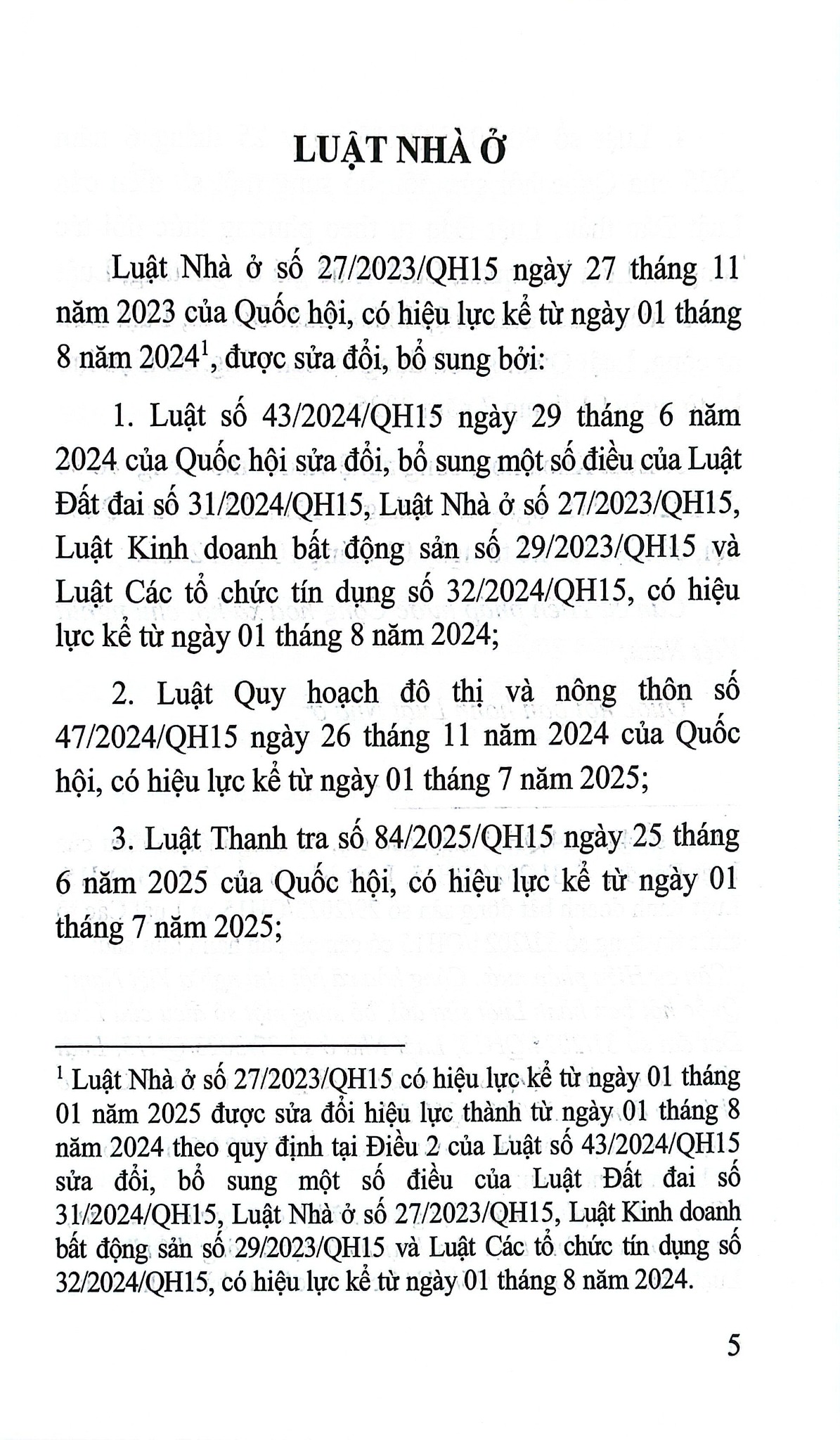 Luật Nhà Ở Năm 2023 ( Sửa Đổi, Bổ Sung Năm 2024,2025) (NXBLĐ) - Quốc Hội