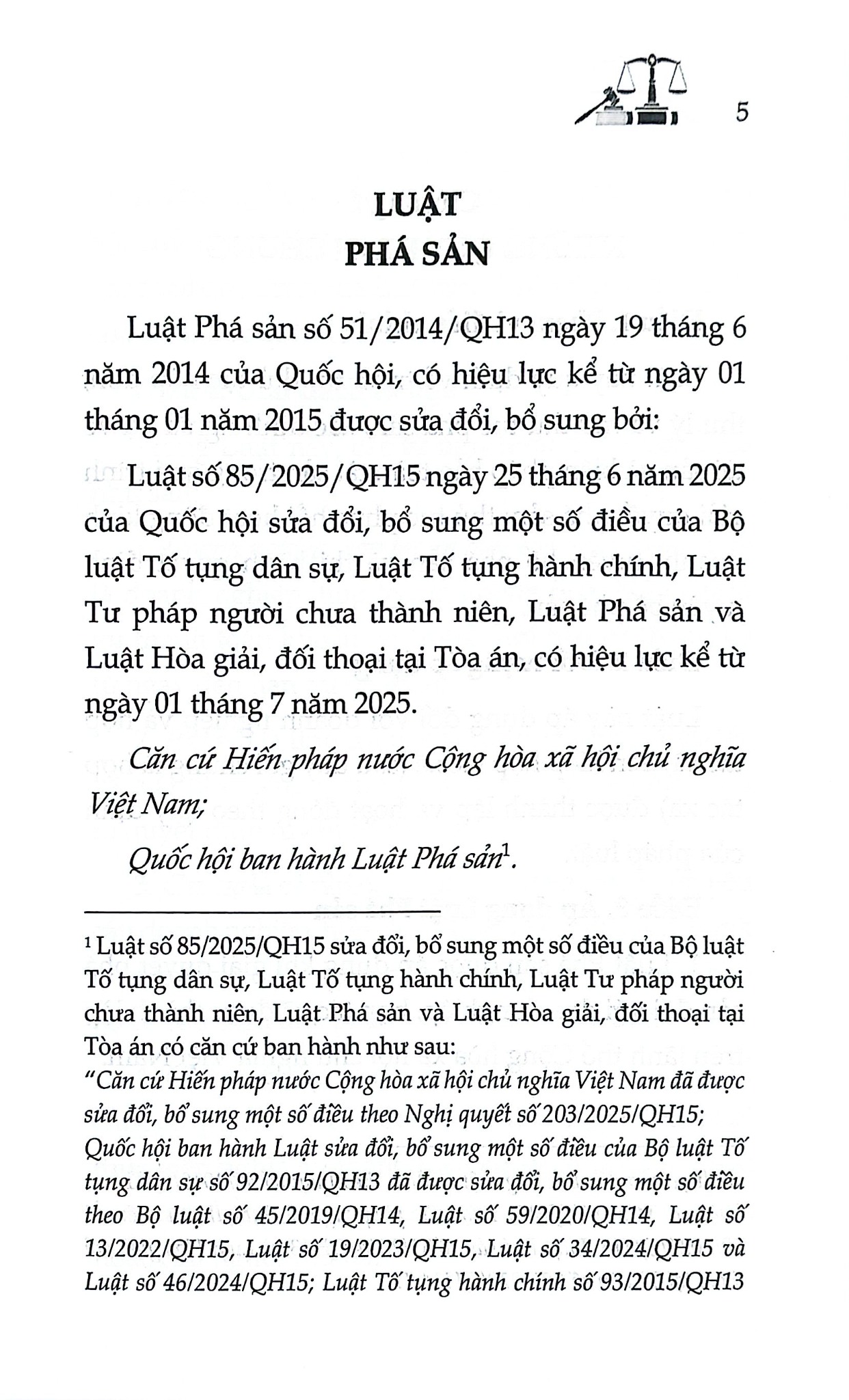 Luật Phá Sản Năm 2014 (Sửa Đổi, Bổ Sung Năm 2025) (NXBLĐ) - Quốc Hội