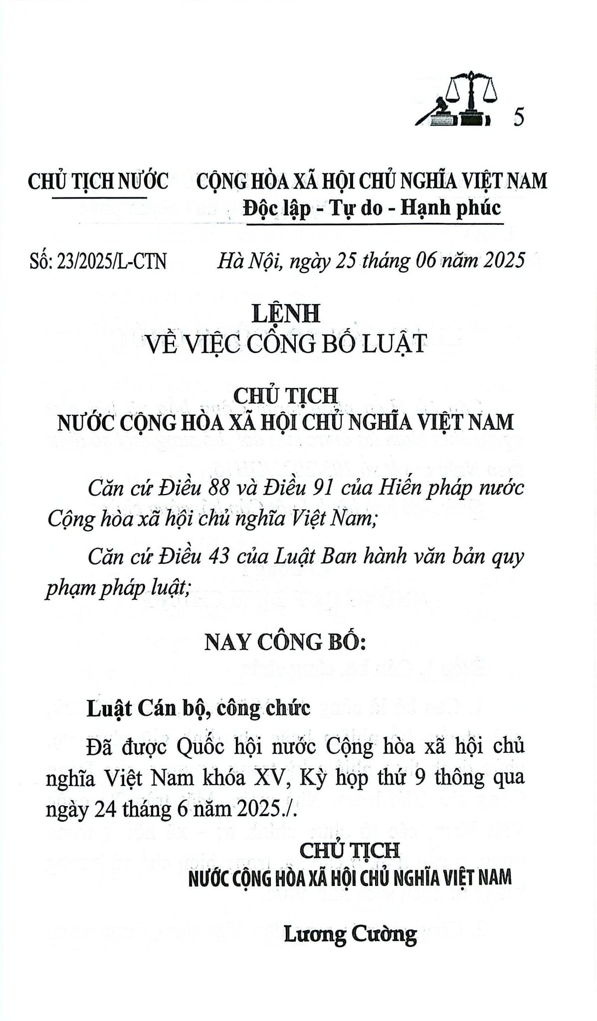 Luật Cán Bộ, Công Chức Năm 2025 (NXBLĐ) - Quốc Hội