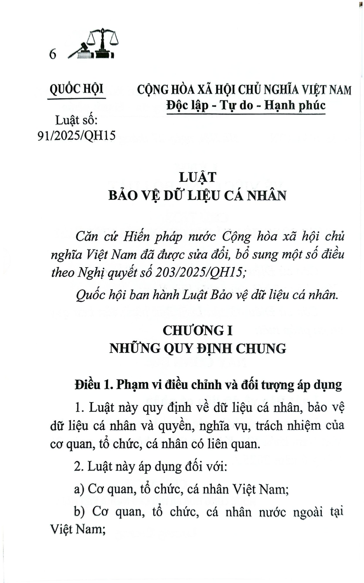 Luật Bảo Vệ Dữ Liệu Cá Nhân Năm 2025 (NXBLĐ) - Quốc Hội