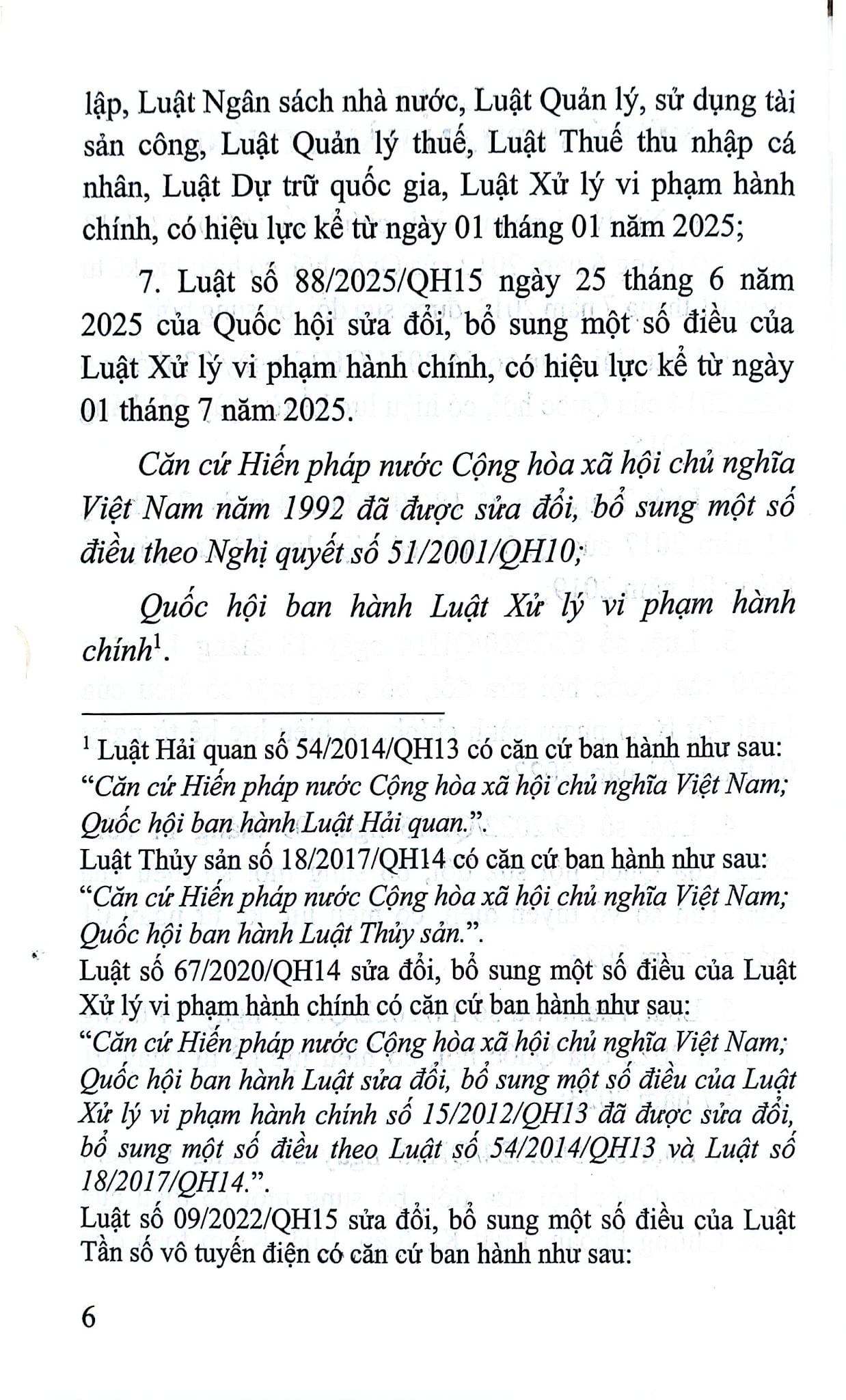Luật Xử Lý Vi Phạm Hành Chính ( Sửa Đổi, Bổ Sung Năm 2020,2022,2024,2025) (NXBLĐ) - Quốc Hội