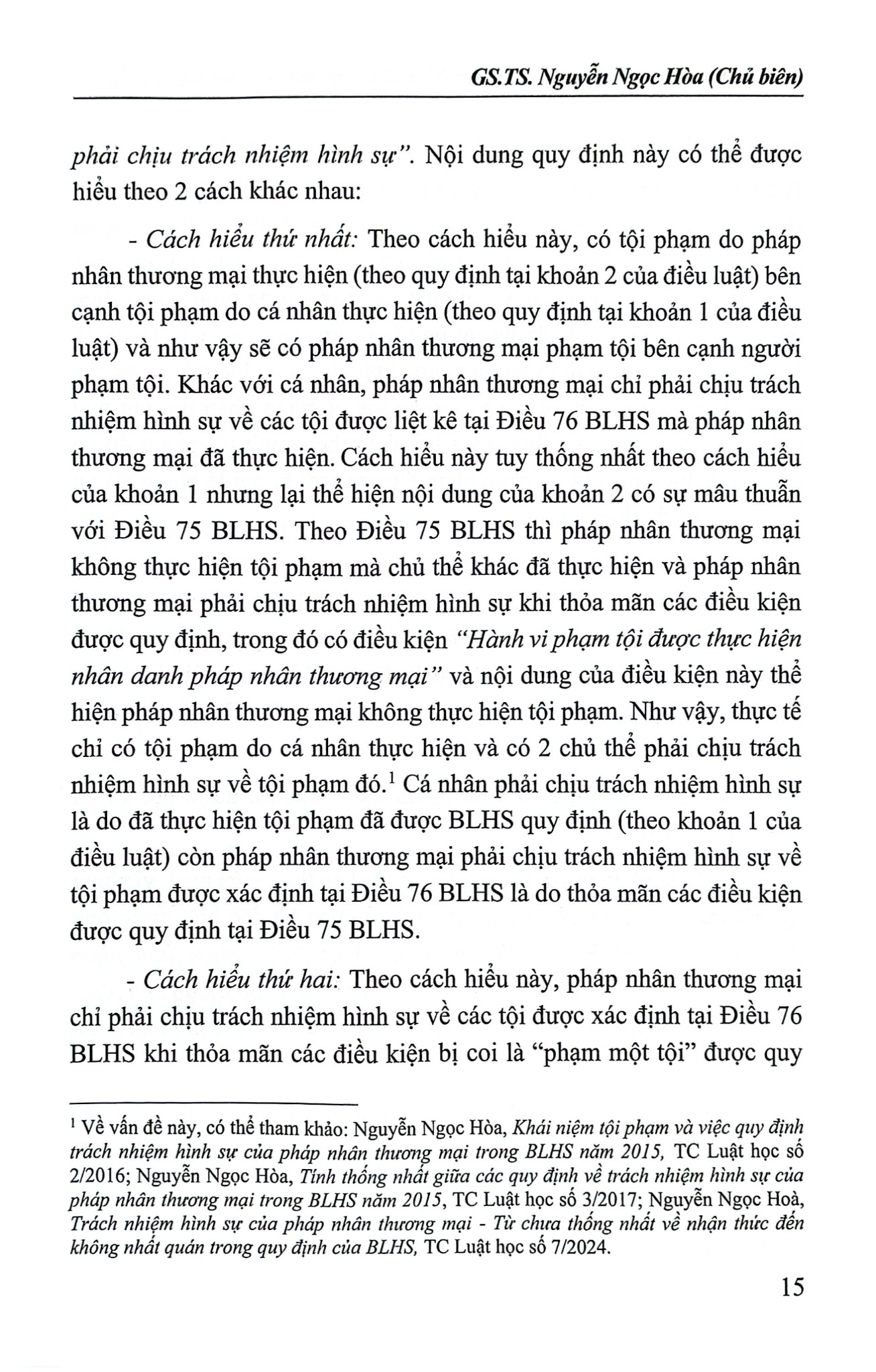 Bình Luận Khoa Học Bộ Luật Hình Sự Năm 2015 Sửa Đổi, Bổ Sung Năm 2017 (Phần Chung) (NXBTP)- GS.TS Nguyễn Ngọc Hòa