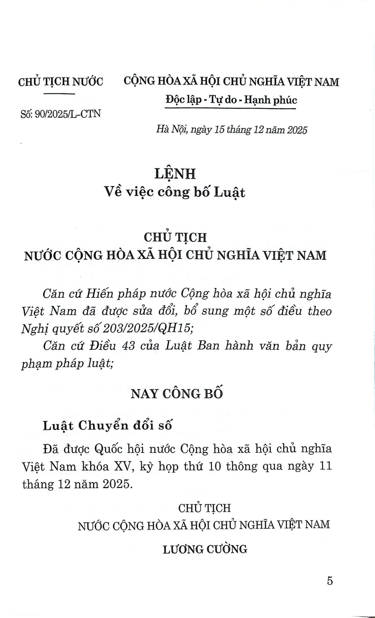Luật Chuyển Đổi Số Năm 2025 (CTQG) - Quốc Hội