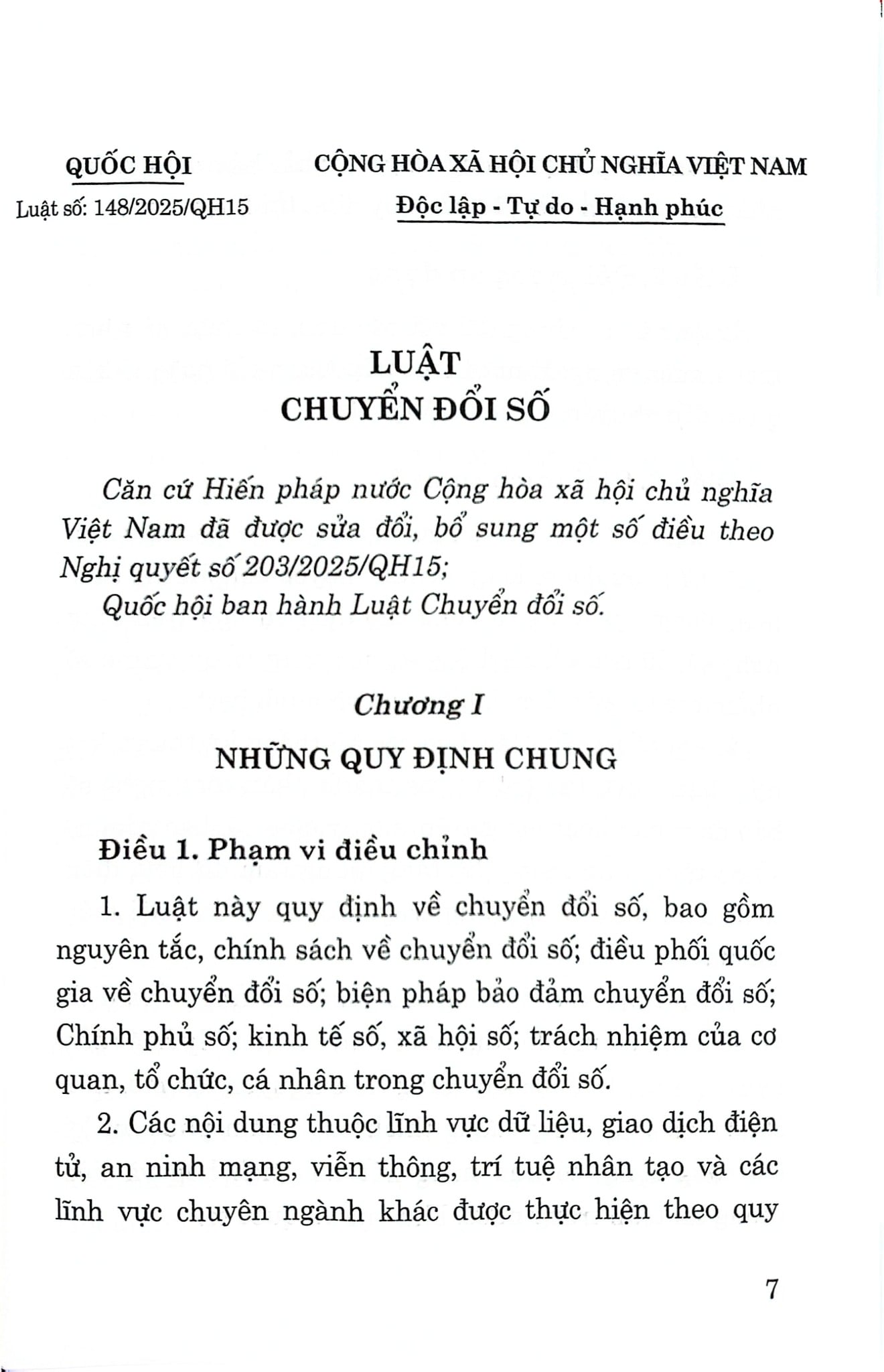 Luật Chuyển Đổi Số Năm 2025 (CTQG) - Quốc Hội
