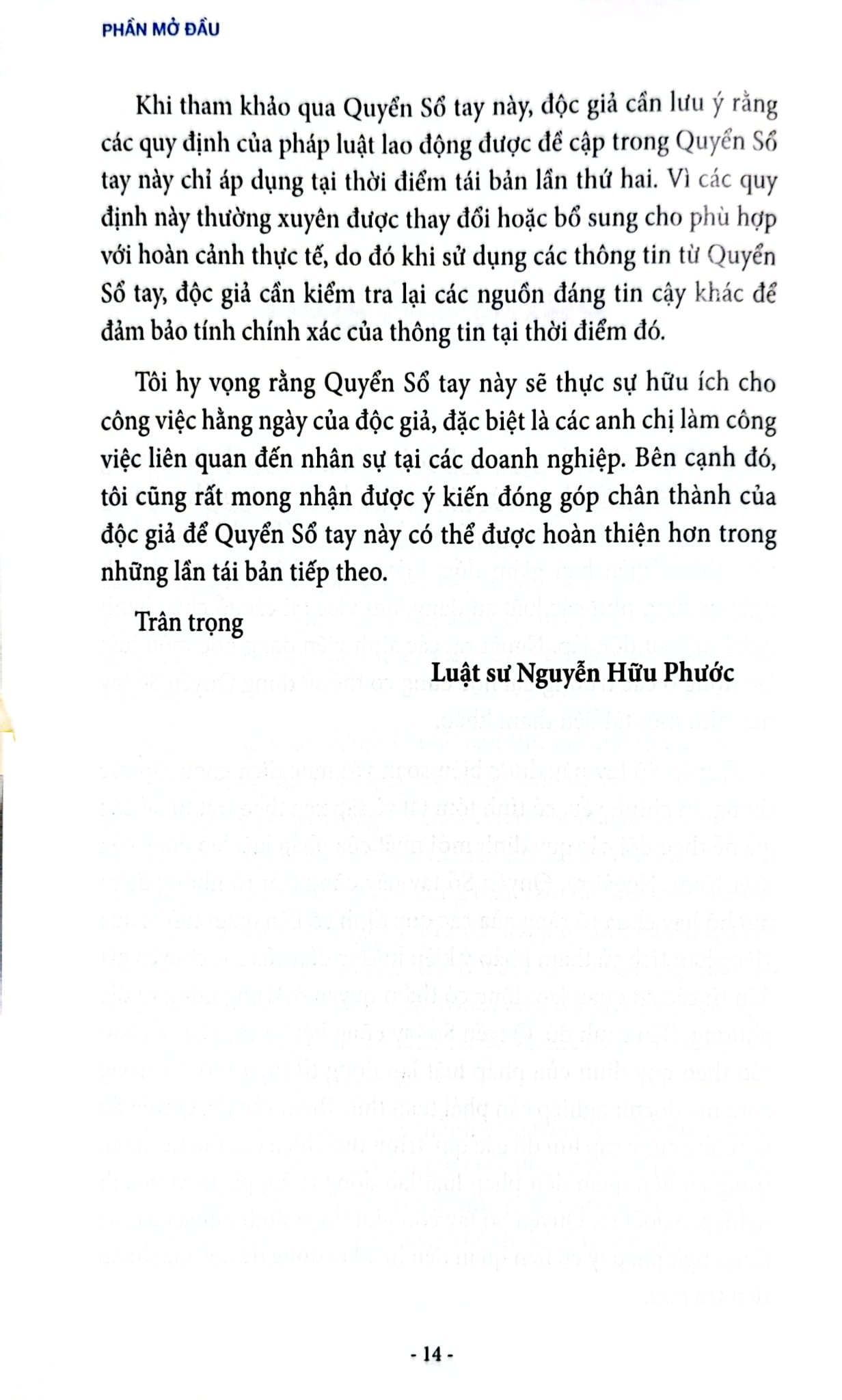 Sổ Tay Pháp Luật Lao Động (Tái Bản 2023) - Nguyễn Hữu Phước