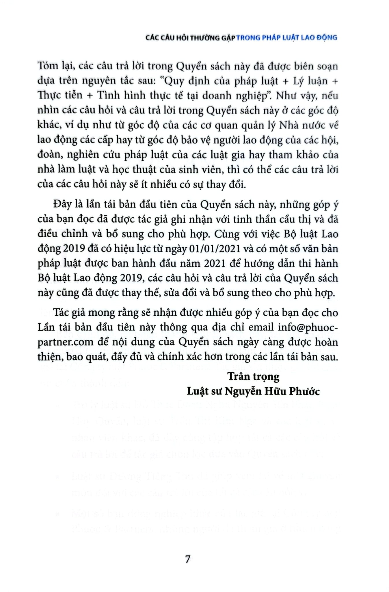 Các Câu Hỏi Thường Gặp Trong Pháp Luật Lao Động (Tái Bản 2021) - Nguyễn Hữu Phước