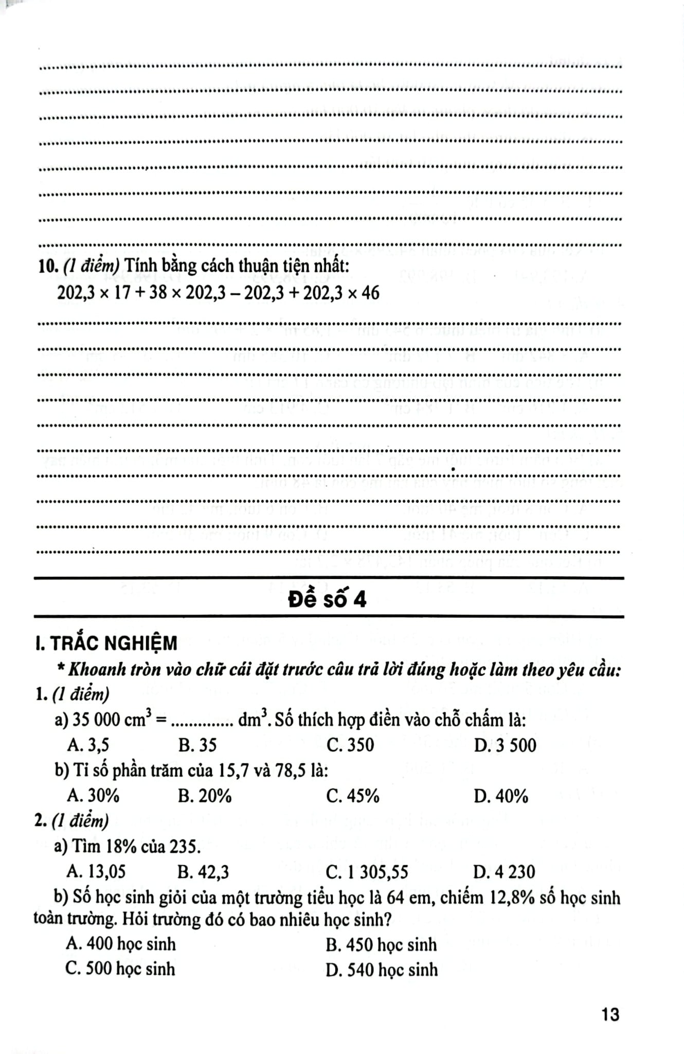 Bộ Đề Kiểm Tra Môn Toán Lớp 5 - Tập 2 (Dùng Kèm Sgk Kết Nối Tri Thức Với Cuộc Sống) - Lê Thị Nương