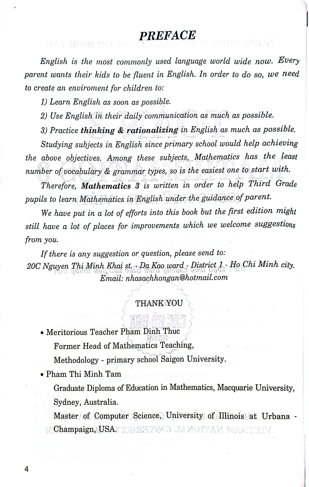 Toán 3 – Mathematics 3 -Song Ngữ Anh-Việt (Dùng Chung Cho Các Bộ Sgk Hiện Hành) - Phạm Đình Thực