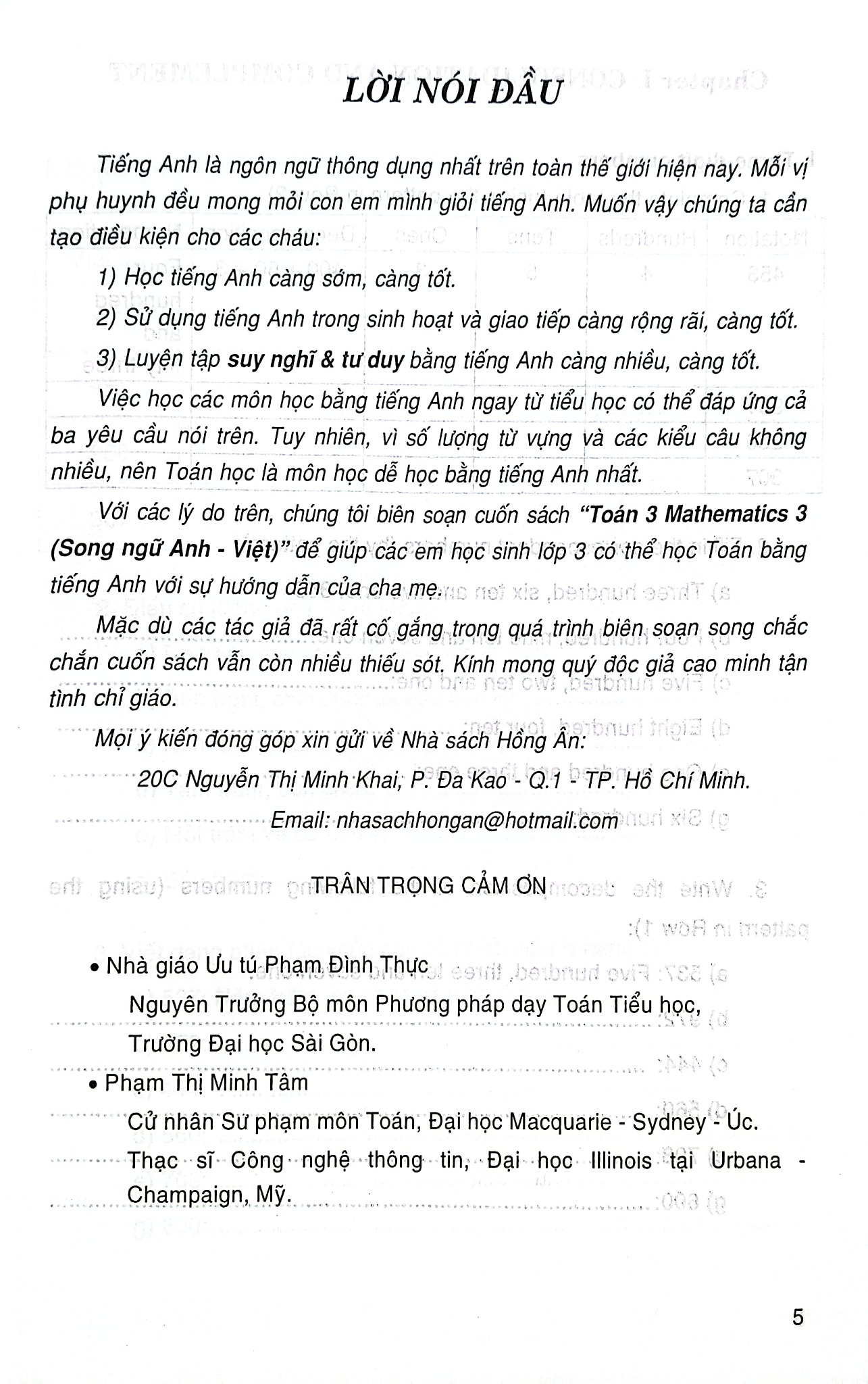 Toán 3 – Mathematics 3 -Song Ngữ Anh-Việt (Dùng Chung Cho Các Bộ Sgk Hiện Hành) - Phạm Đình Thực
