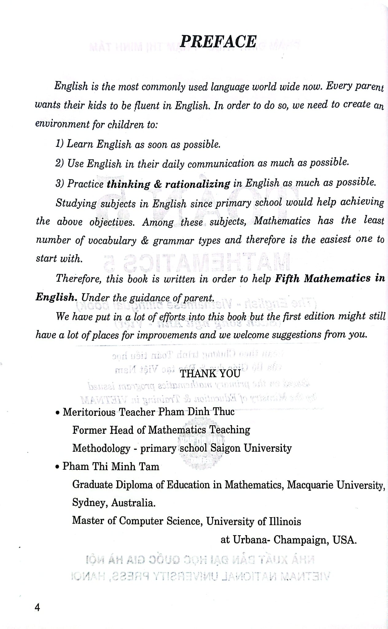 Toán 5 - Mathematics 5 (Song Ngữ Anh Việt) (Dùng Chung Cho Các Bộ Sgk Hiện Hành) - Phạm Đình Thực