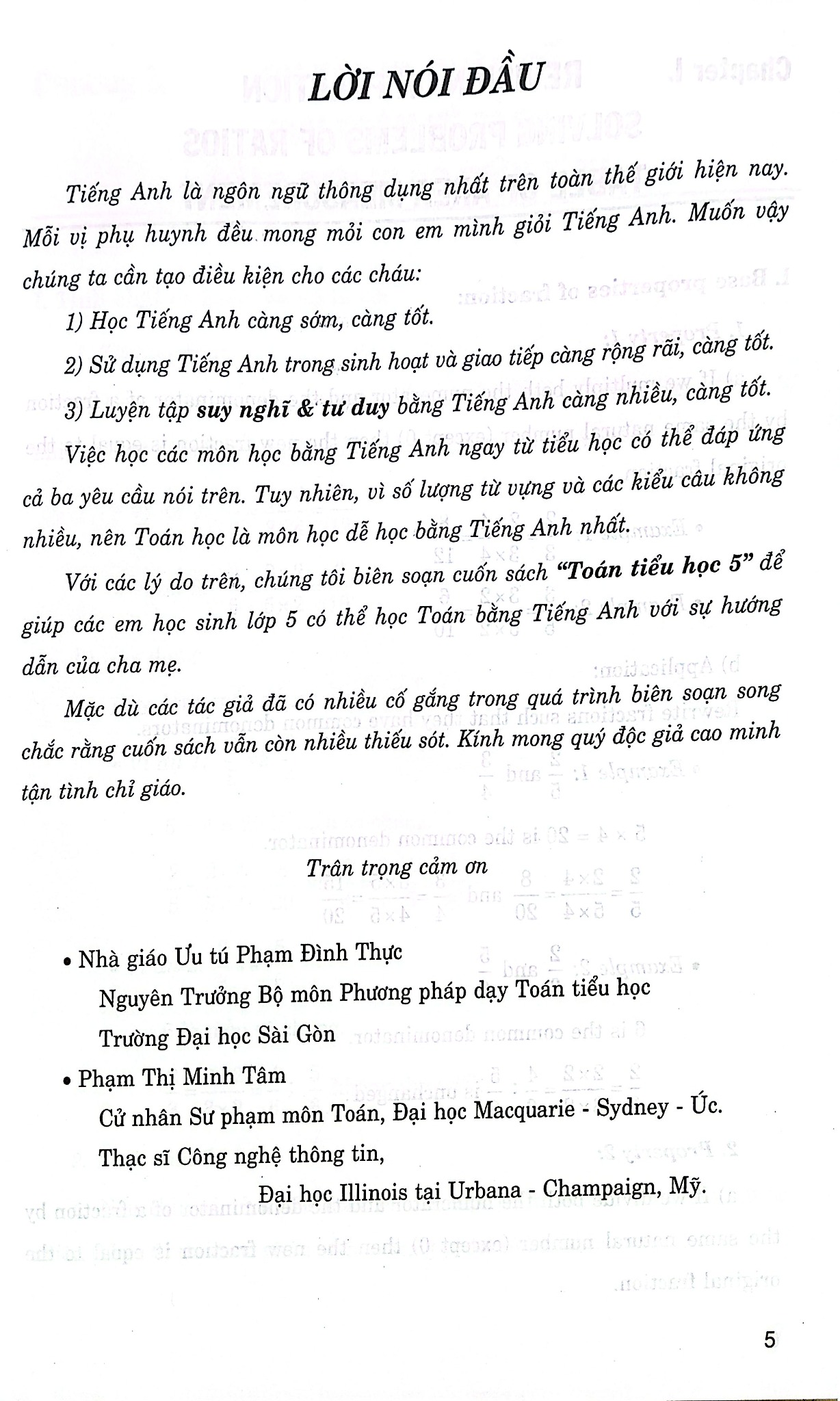 Toán 5 - Mathematics 5 (Song Ngữ Anh Việt) (Dùng Chung Cho Các Bộ Sgk Hiện Hành) - Phạm Đình Thực