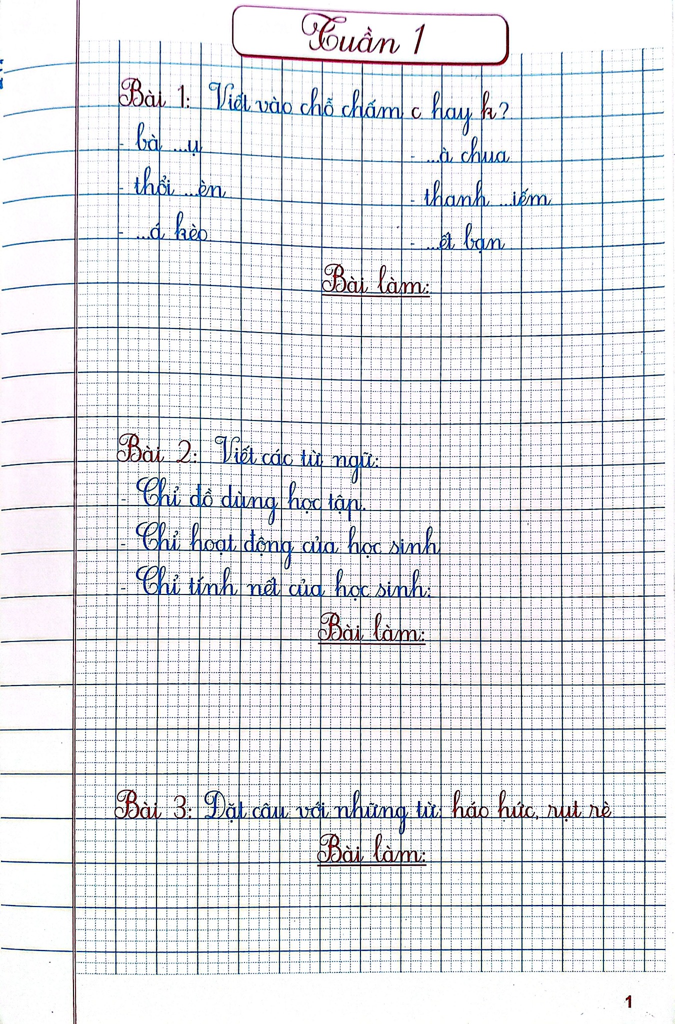 Vở Ô Li Bài Tập Tiếng Việt Lớp 2 - Quyển 1 (Kết Nối Tri Thức) - Hoàng Minh Diễn