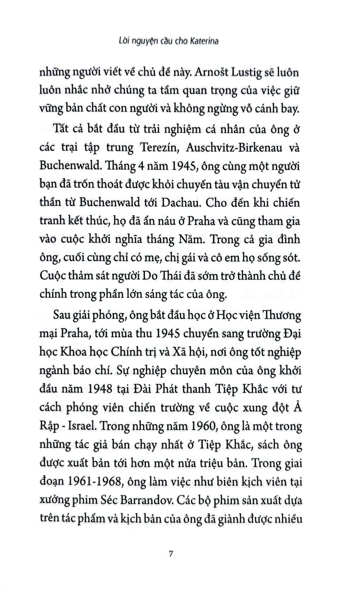 Lời Nguyện Cầu Cho Katerina - 
Arnošt Lustig