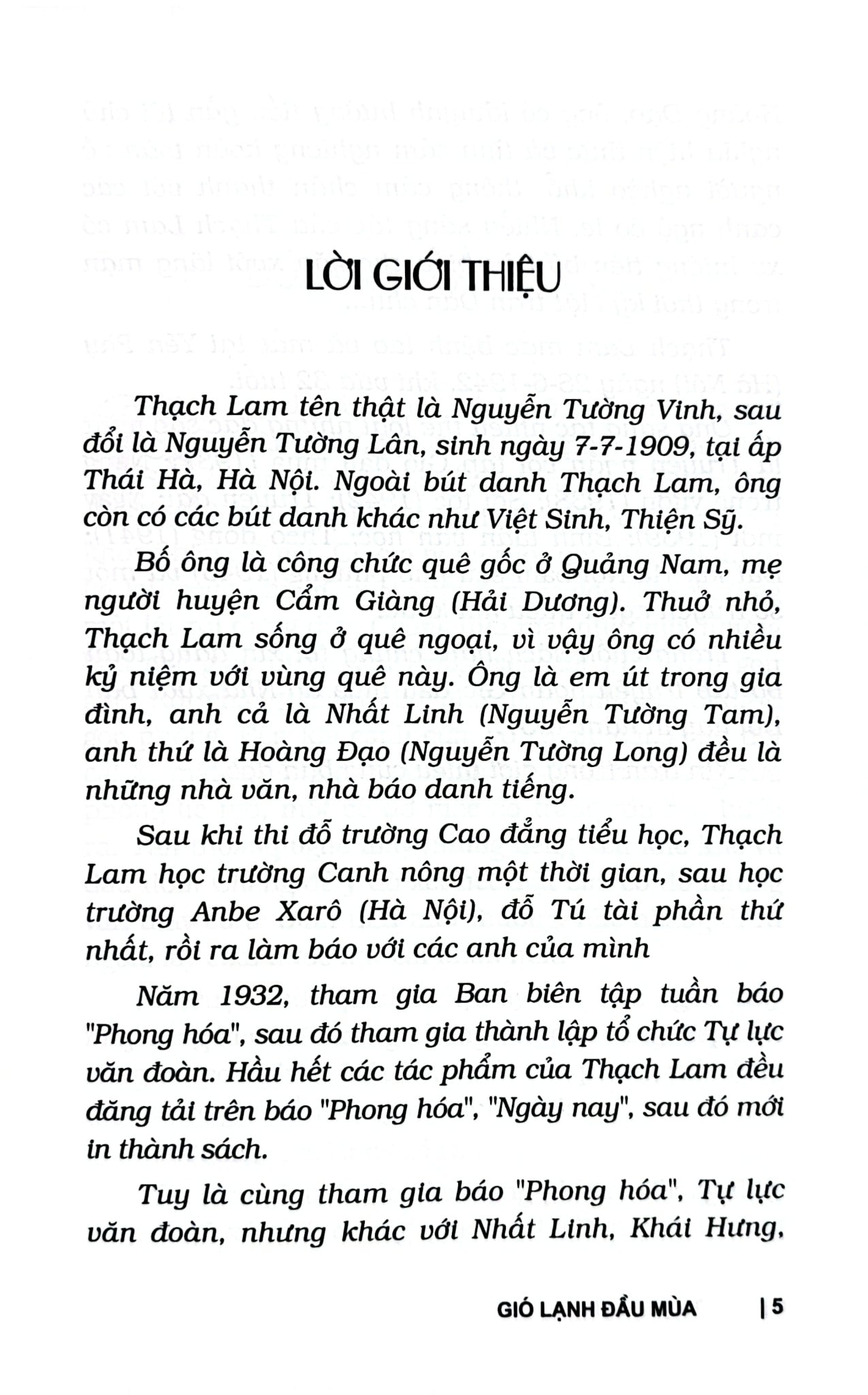 Gió Lạnh Đầu Mùa  - Thạch Lam