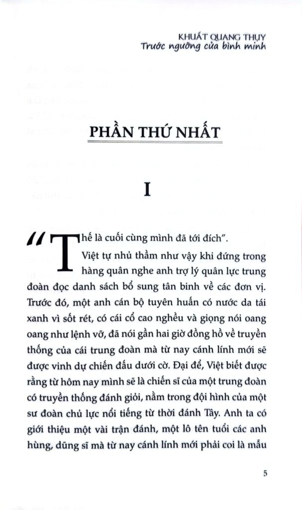 Sách Trước Ngưỡng Cửa Bình Minh - Khuất Quang Thụy