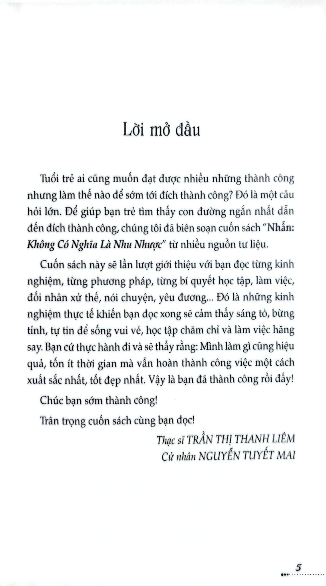 Tủ Sách Kỹ Năng - Nhẫn Không Có Nghĩa Là Nhu Nhược - Trần Thị Thanh Liêm - Nguyễn Tuyết Mai