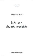 Tủ Sách Kỹ Năng - Nói Sao Cho Tốt, Cho Khéo - Mênh Mông