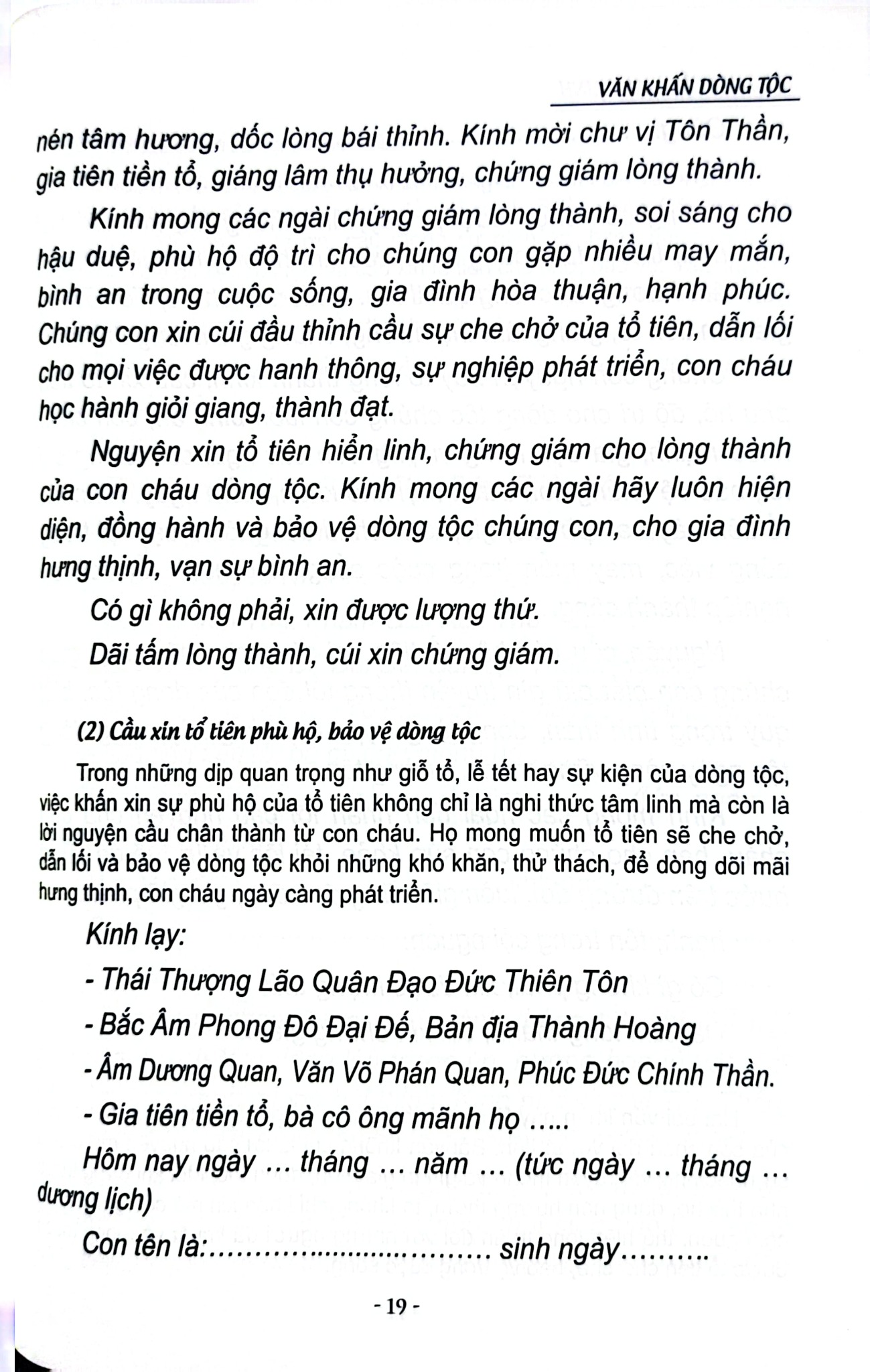 Văn Khấn Dòng Tộc - ThS Nguyễn Mạnh Linh