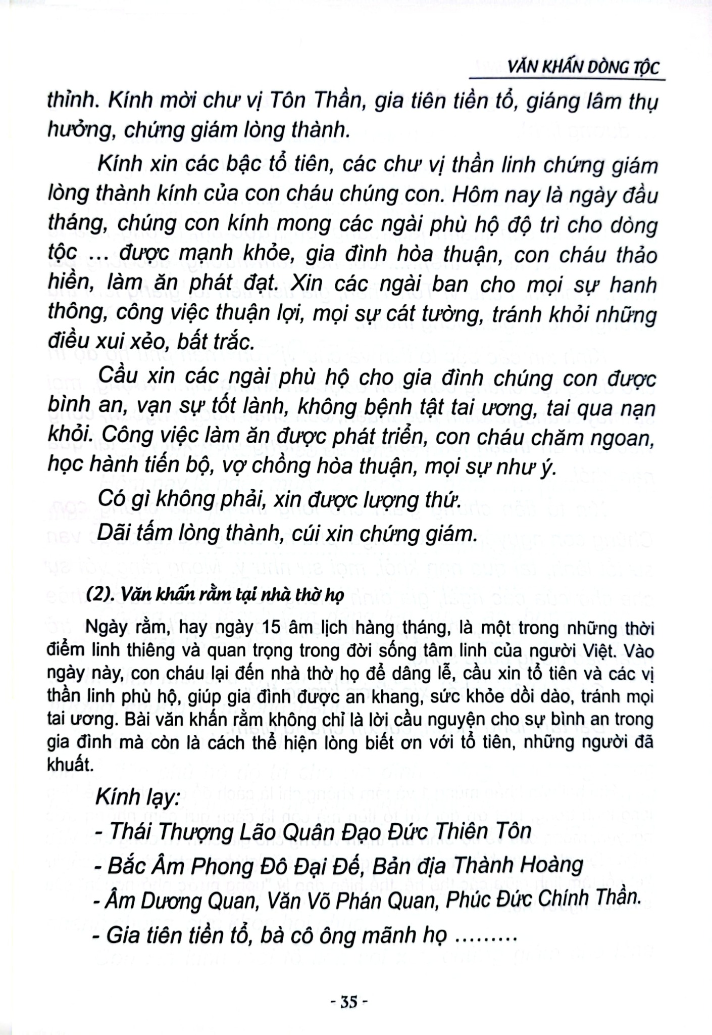 Văn Khấn Dòng Tộc - ThS Nguyễn Mạnh Linh