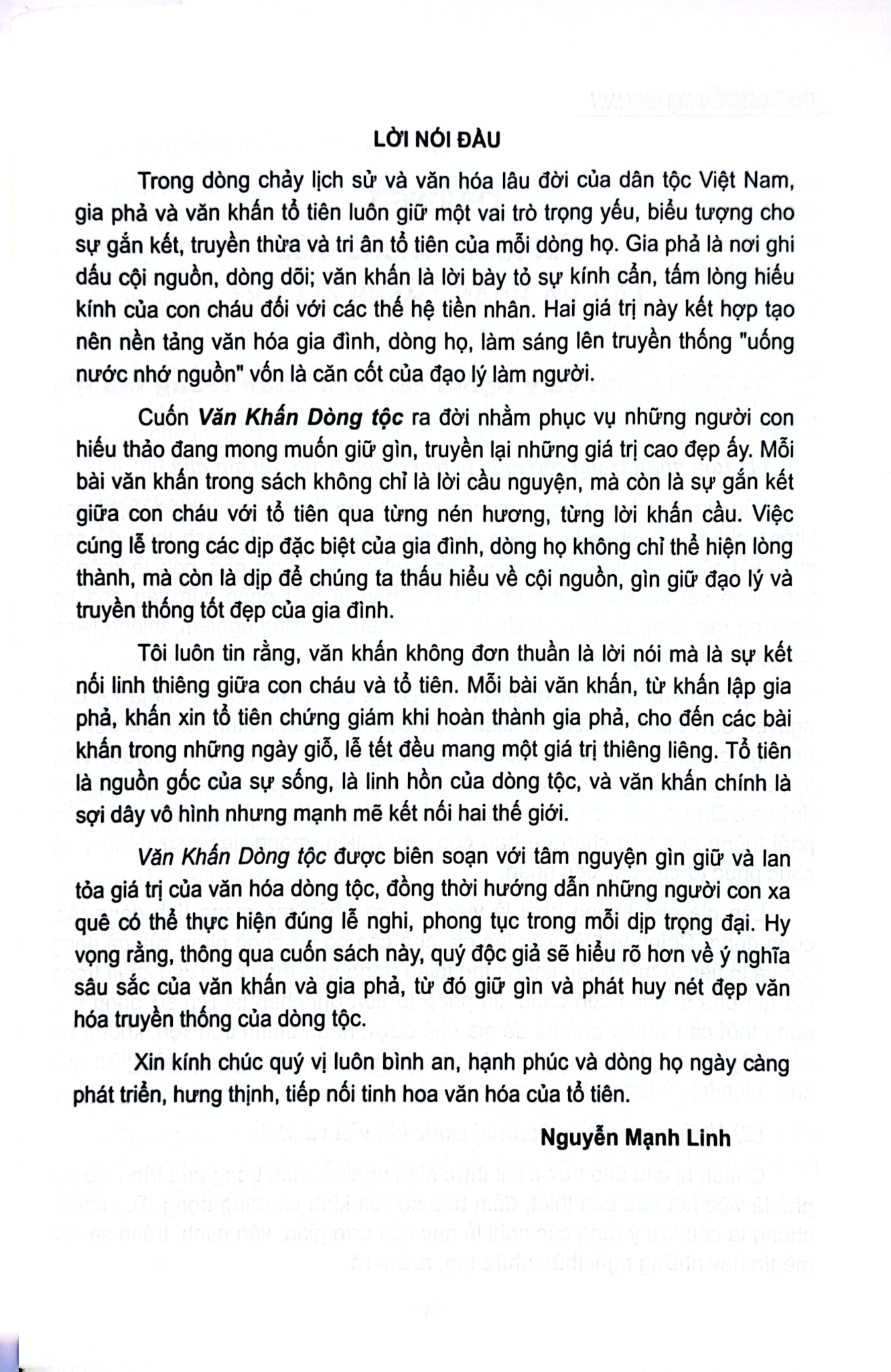 Văn Khấn Dòng Tộc - ThS Nguyễn Mạnh Linh