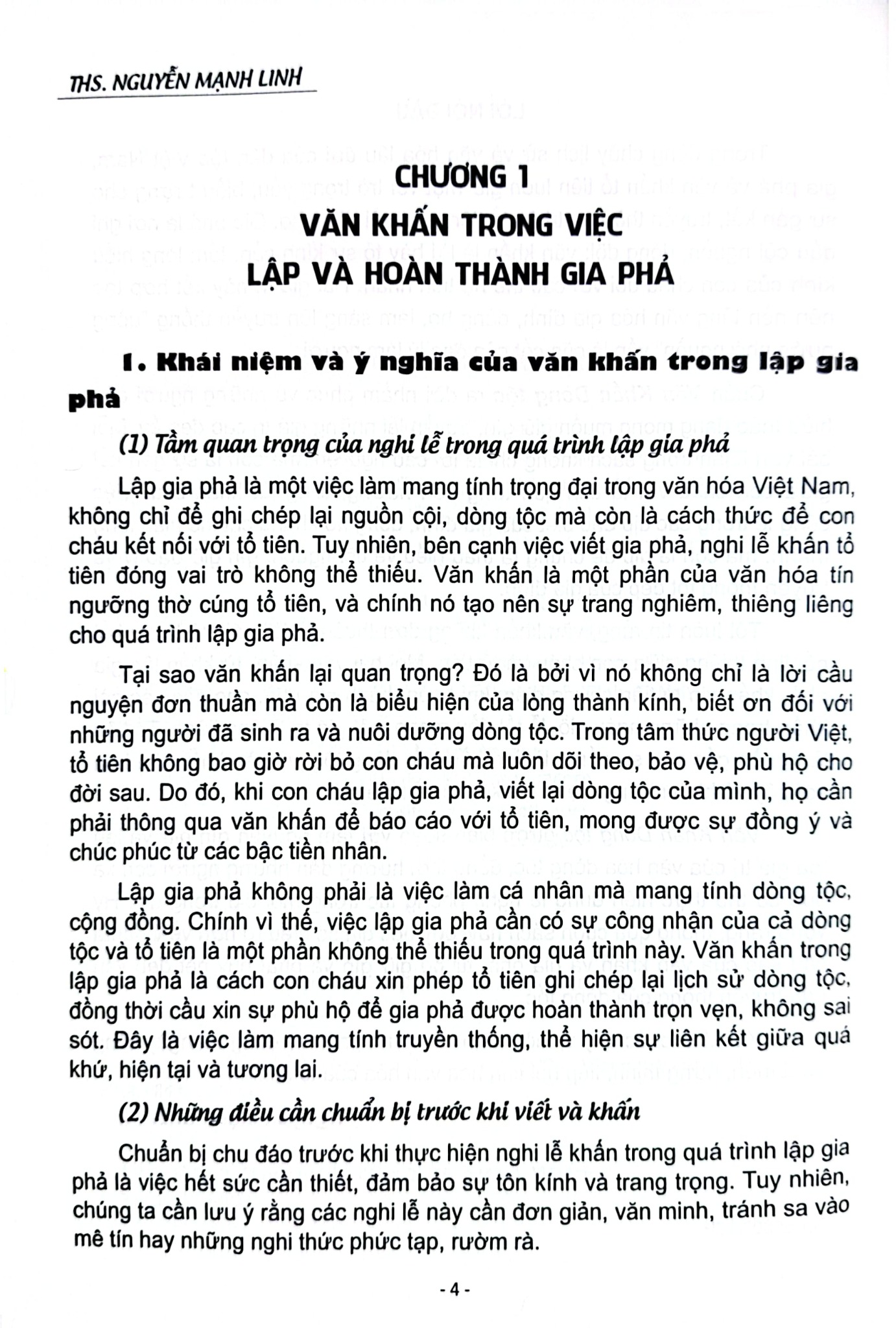 Văn Khấn Dòng Tộc - ThS Nguyễn Mạnh Linh