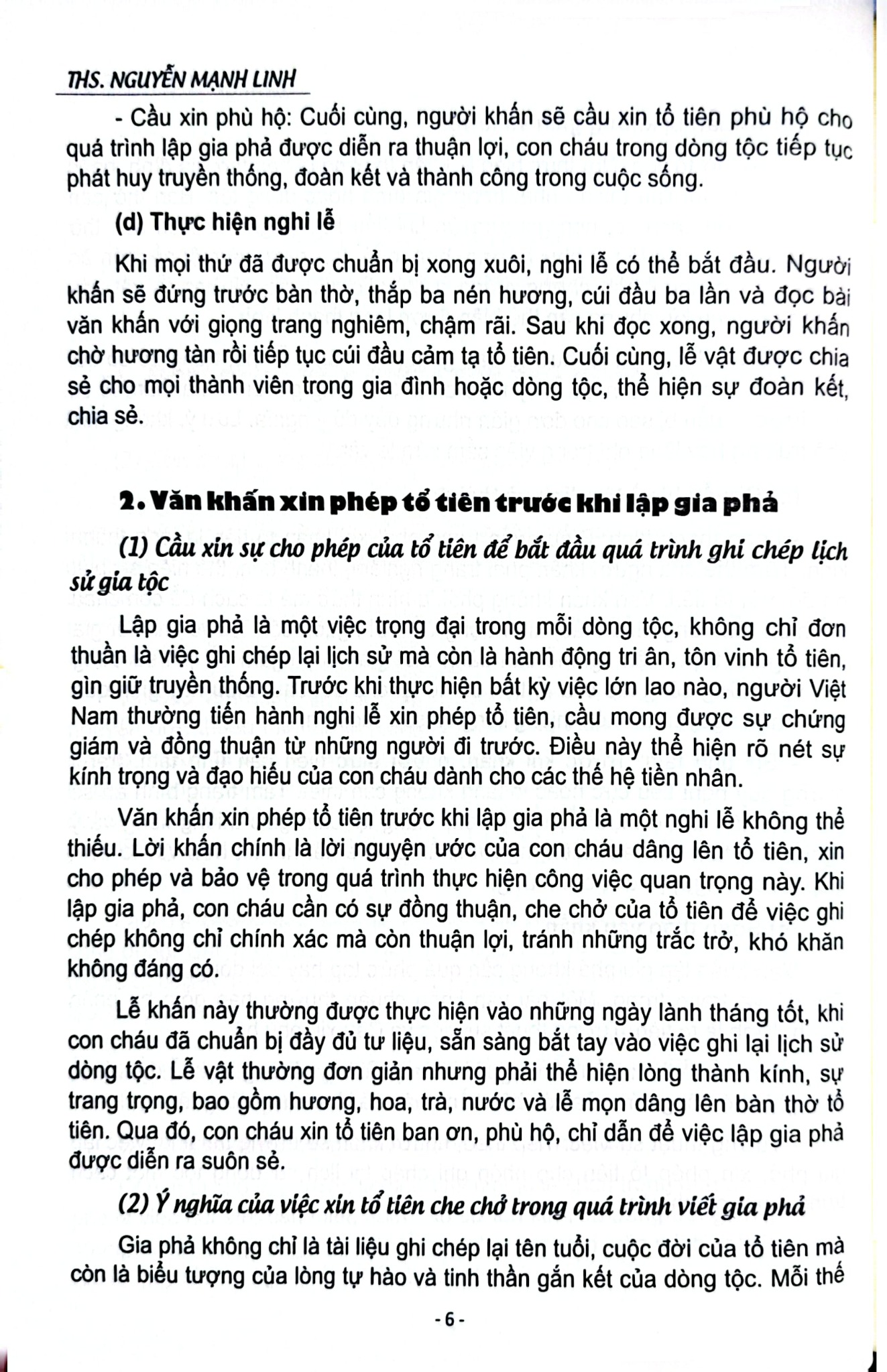 Văn Khấn Dòng Tộc - ThS Nguyễn Mạnh Linh