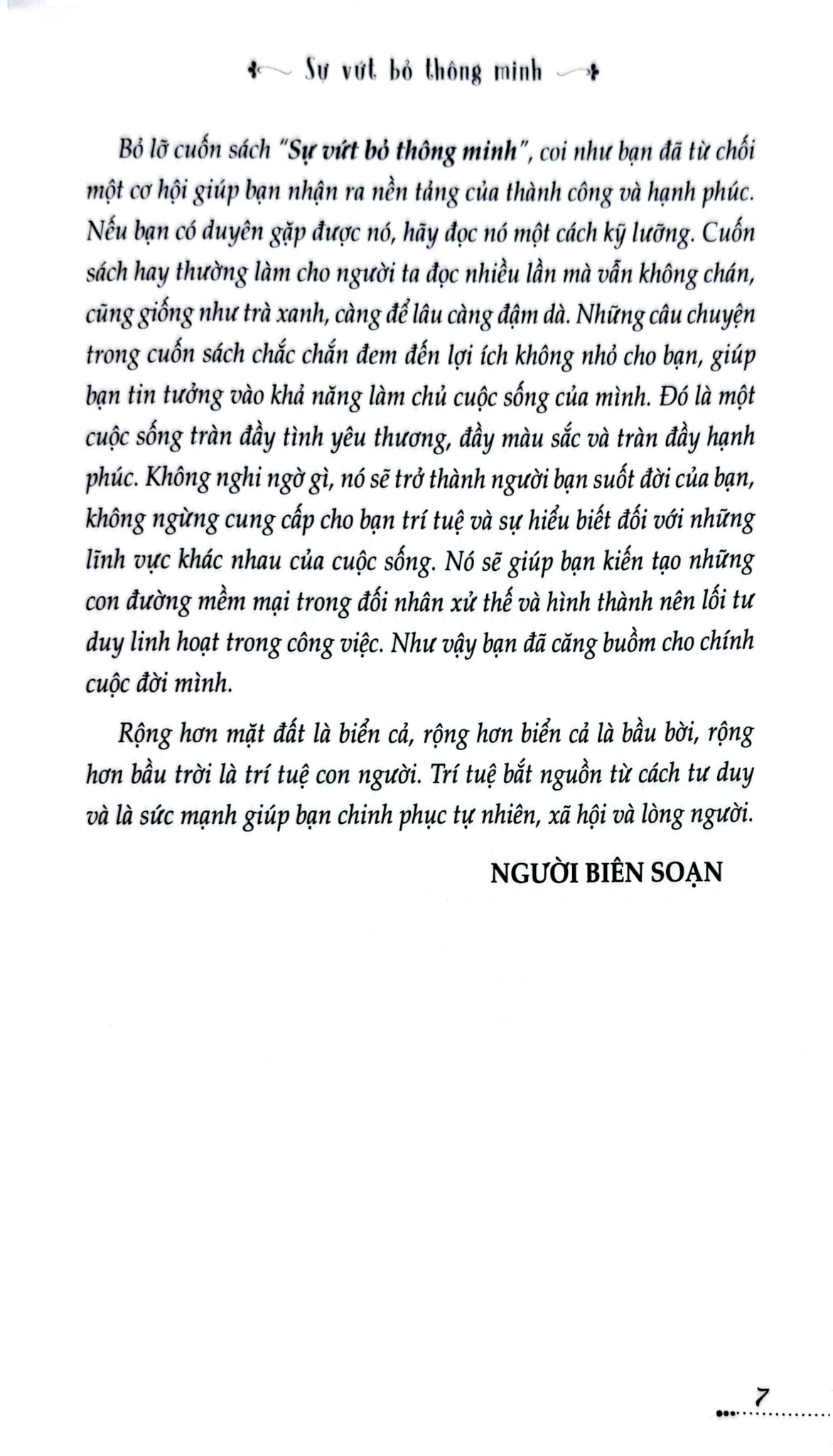 Tủ Sách Kỹ Năng - Sự Vứt Bỏ Thông Minh - Trần Giang Sơn