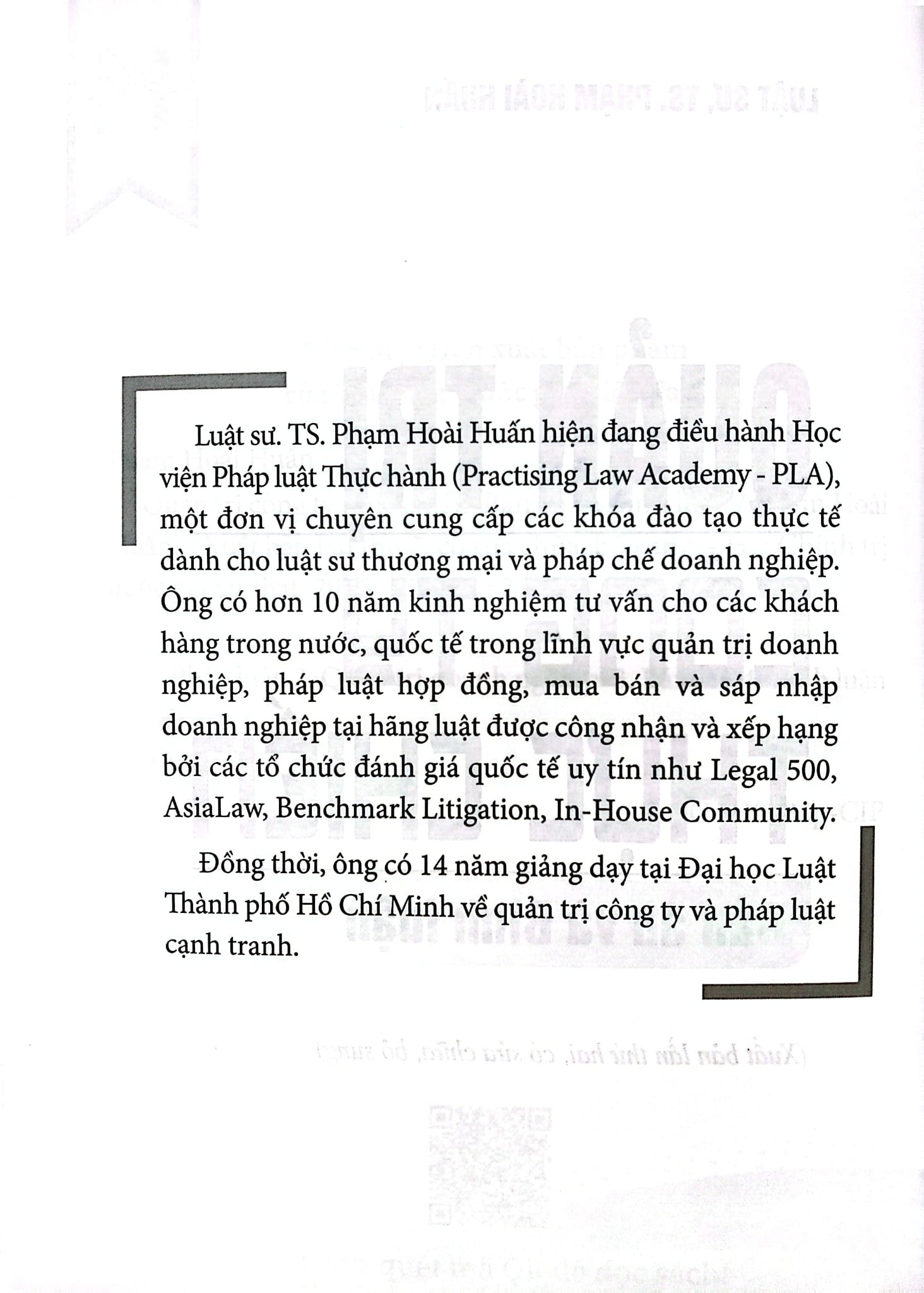 Quản Trị Công Ty Thực Chiến - Bản Án Và Bình Luận - LS.TS. Phạm Hoài Huấn