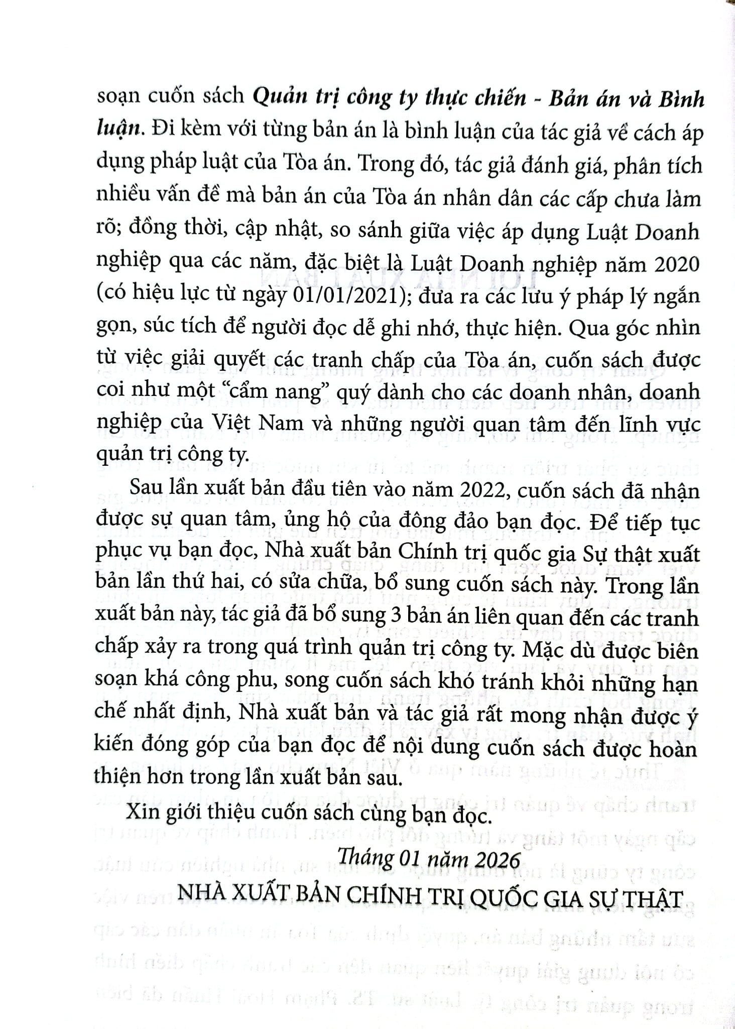Quản Trị Công Ty Thực Chiến - Bản Án Và Bình Luận - LS.TS. Phạm Hoài Huấn