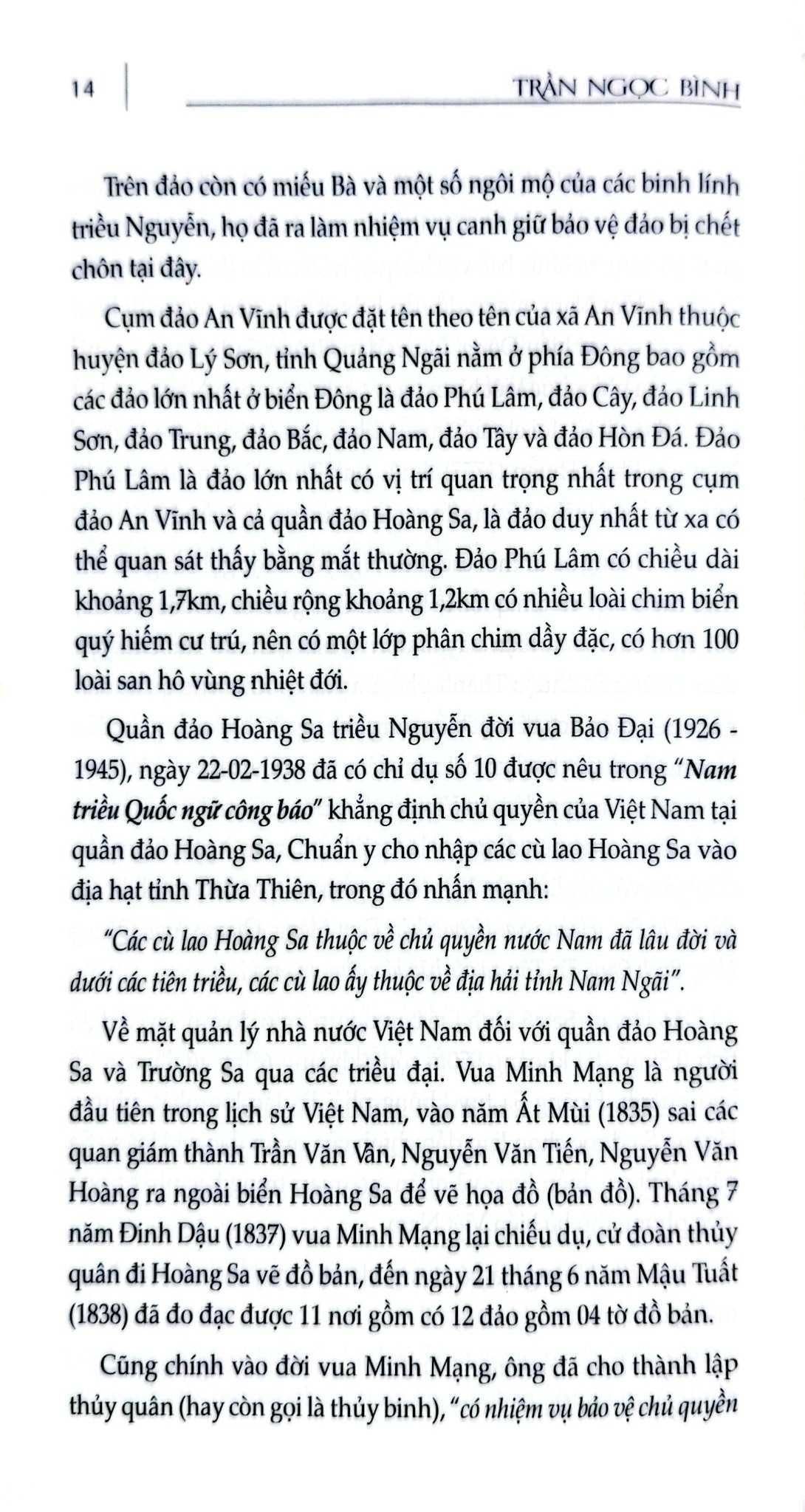 Chủ Quyền Biển Đảo Là Thiêng Liêng Và Bất Khả Xâm Phạm - Dấu Ấn Hoàng Sa - Trần Ngọc Bình