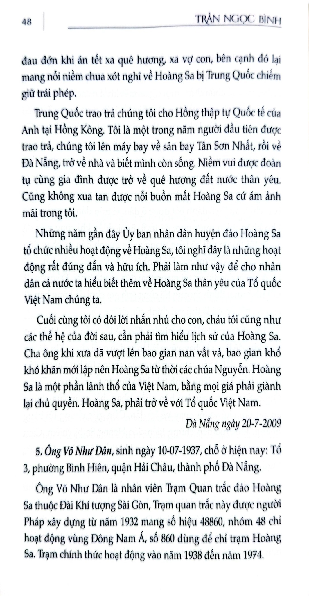 Chủ Quyền Biển Đảo Là Thiêng Liêng Và Bất Khả Xâm Phạm - Dấu Ấn Hoàng Sa - Trần Ngọc Bình