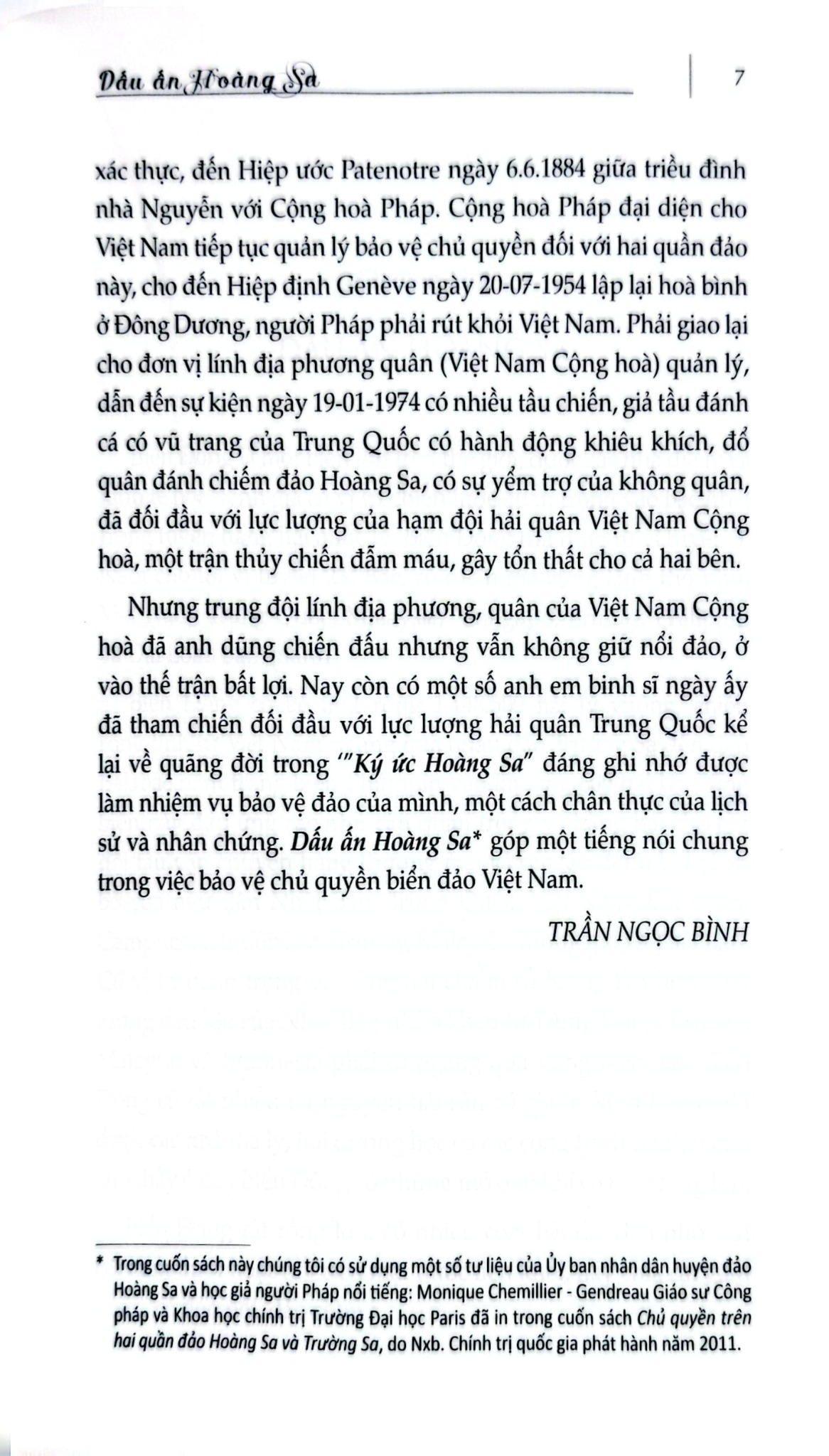 Chủ Quyền Biển Đảo Là Thiêng Liêng Và Bất Khả Xâm Phạm - Dấu Ấn Hoàng Sa - Trần Ngọc Bình