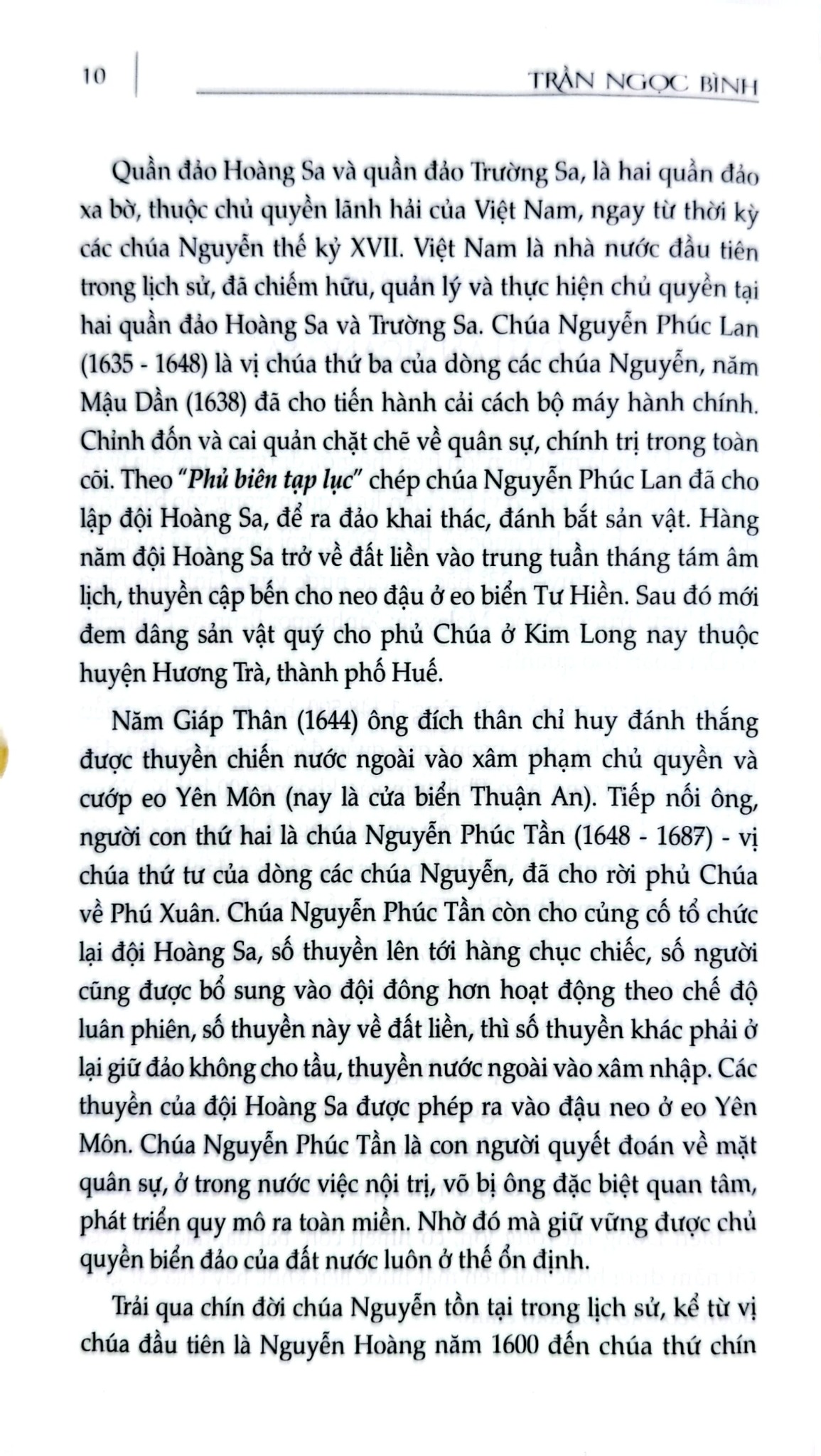 Chủ Quyền Biển Đảo Là Thiêng Liêng Và Bất Khả Xâm Phạm - Dấu Ấn Hoàng Sa - Trần Ngọc Bình