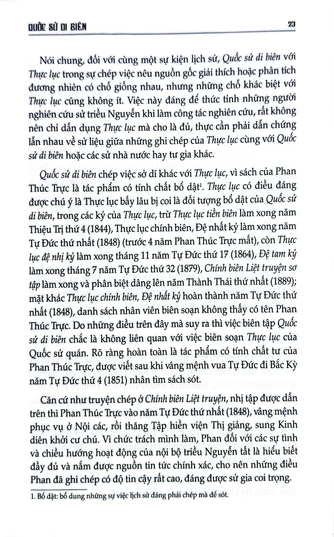 Quốc Sử Di Biên - Nhà nghiên cứu. Phan Thúc Trực
