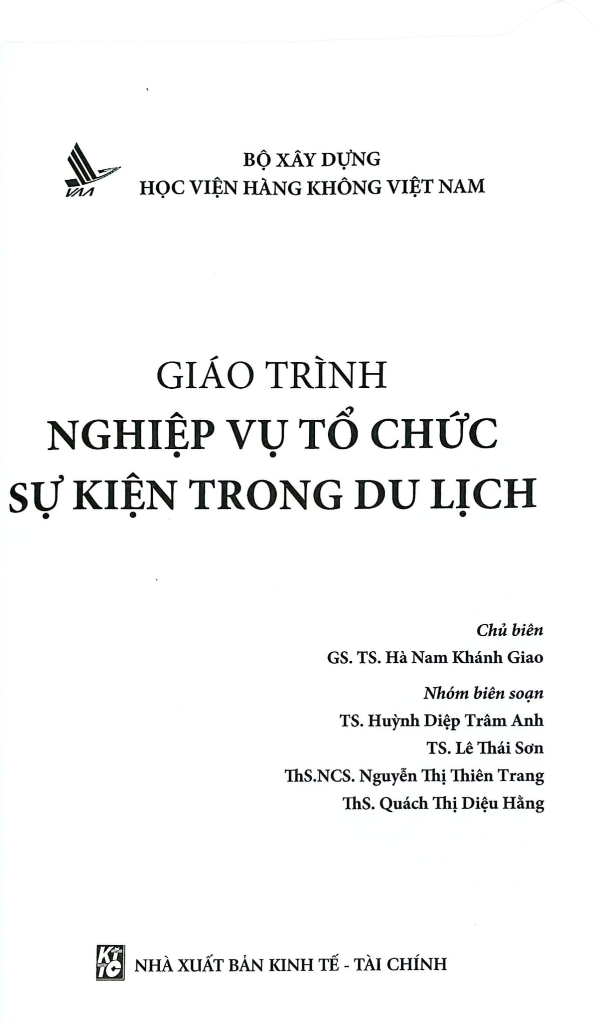 Giáo Trình Nghiệp Vụ Tổ Chức Sự Kiện Trong Du Lịch - GS.TS. Hà Nam Khánh Giao