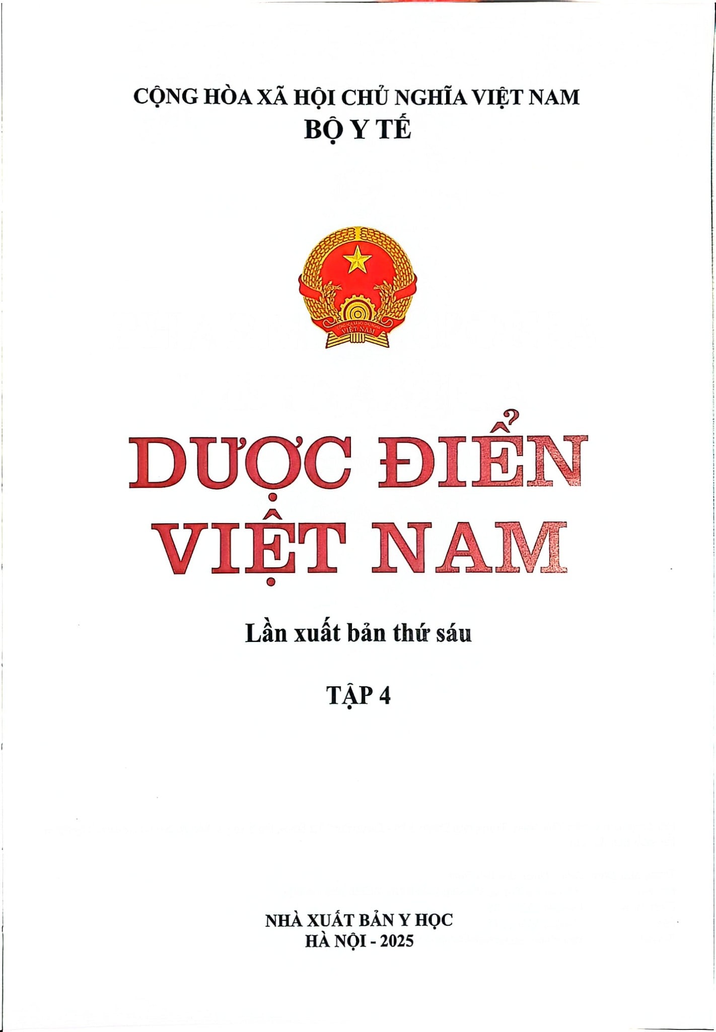 Trọn Bộ 4 Tập Dược Điển Việt Nam (Lần Xuất Bản Thứ 6) - Bộ Y Tế (Xuất Bản 2026)