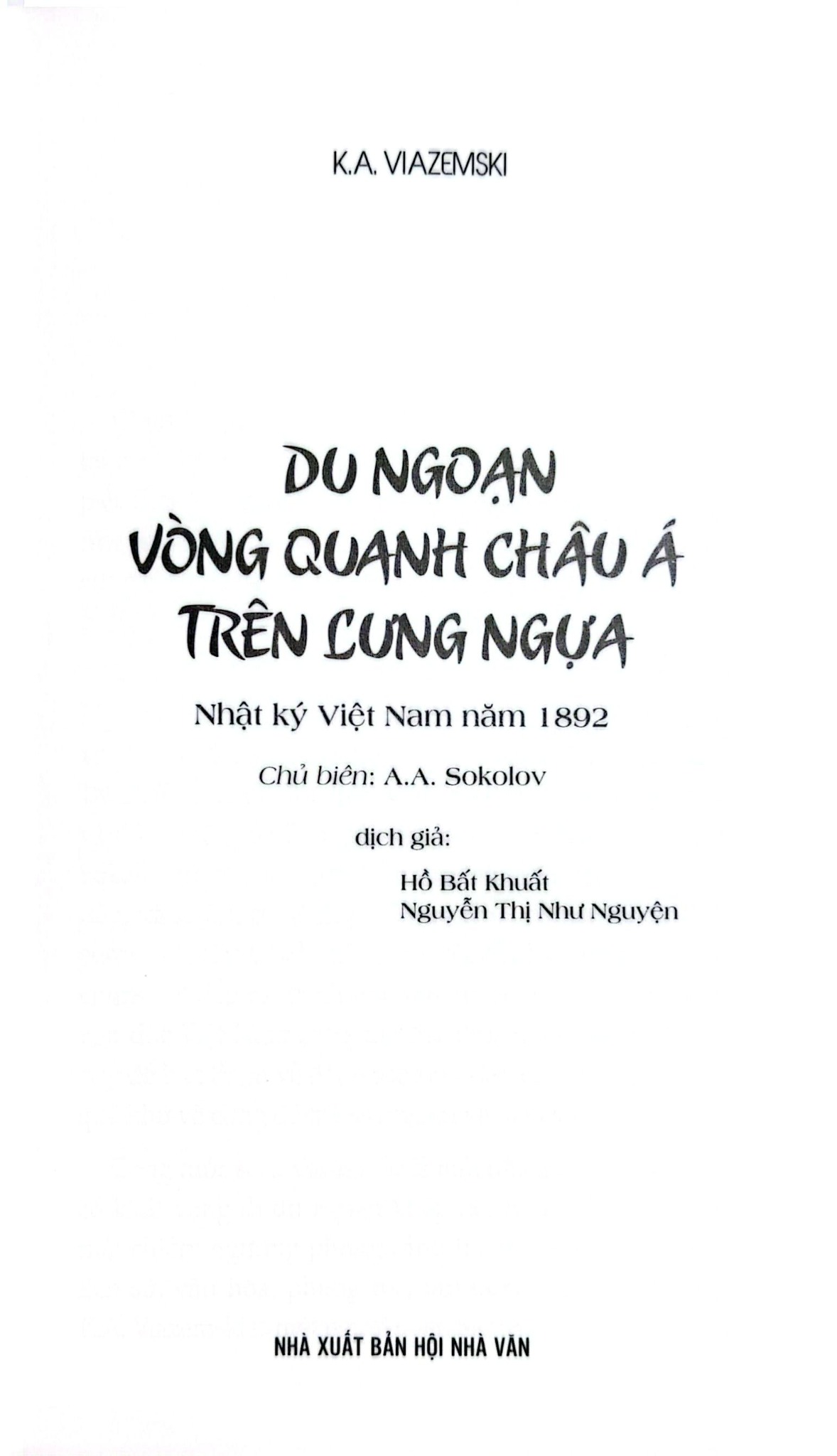 Du Ngoạn Vòng Quanh Châu Á Trên Lưng Ngựa - K.A Viazemski