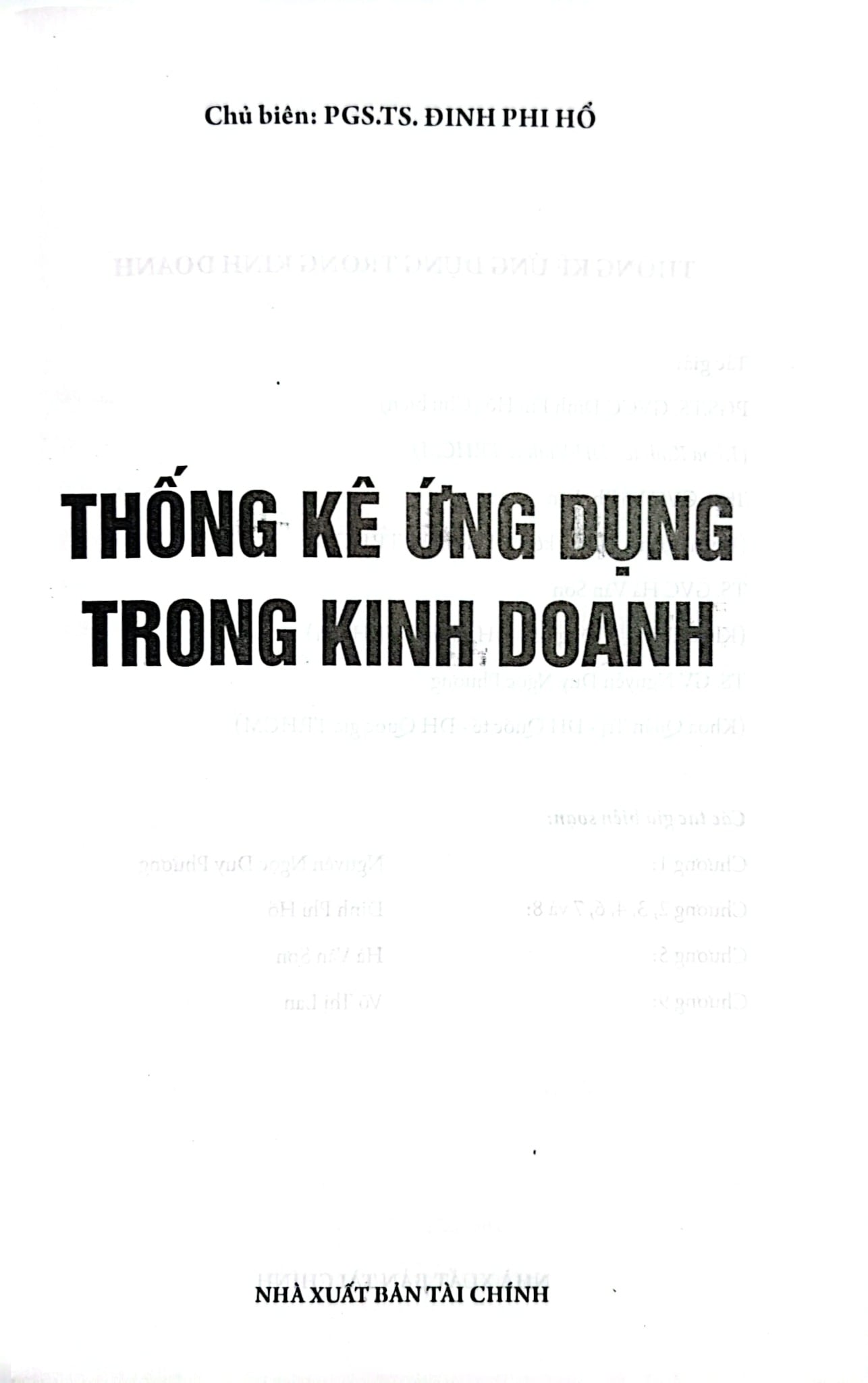 Thống Kê Ứng Dụng Trong Kinh Doanh - PGS.TS. Đinh Phi Hổ