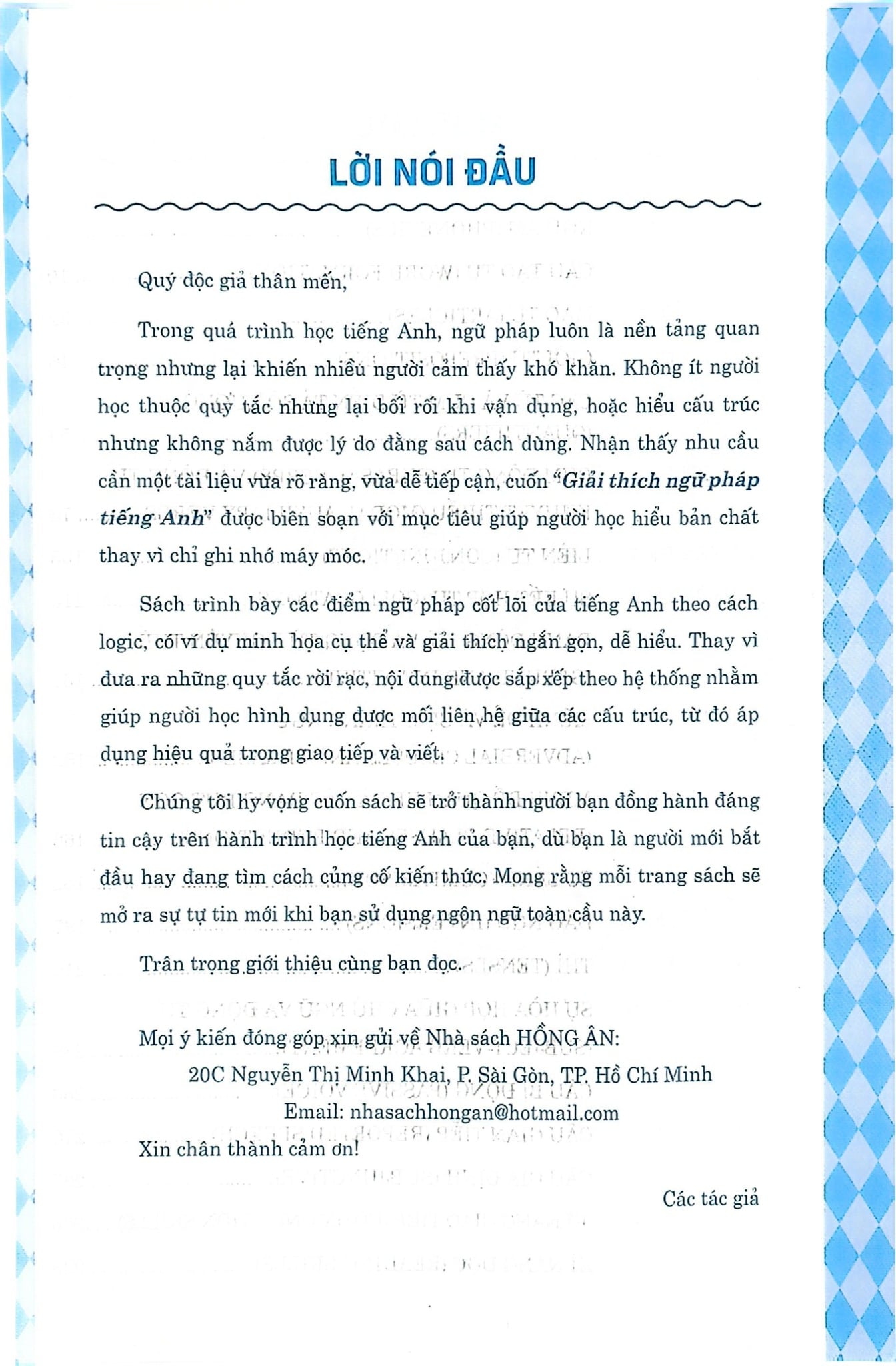 Giải Thích Ngữ Pháp Tiếng Anh - Diễn Giải Từ Căn Bản Đến Nâng Cao -  
Nguyễn Hoàng Thanh Ly