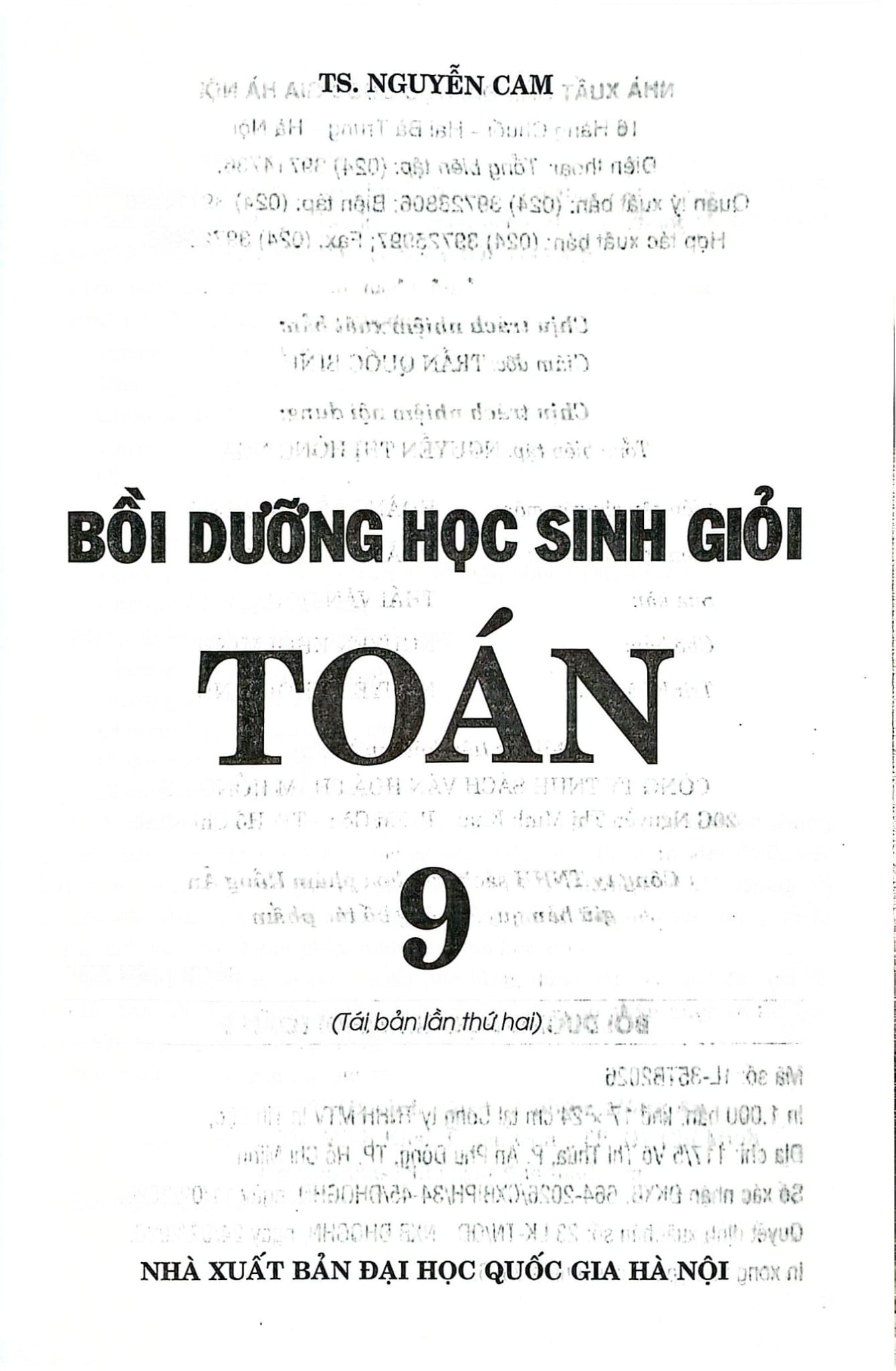 Bồi Dưỡng Học Sinh Giỏi Toán 9 - TS. Nguyễn Cam