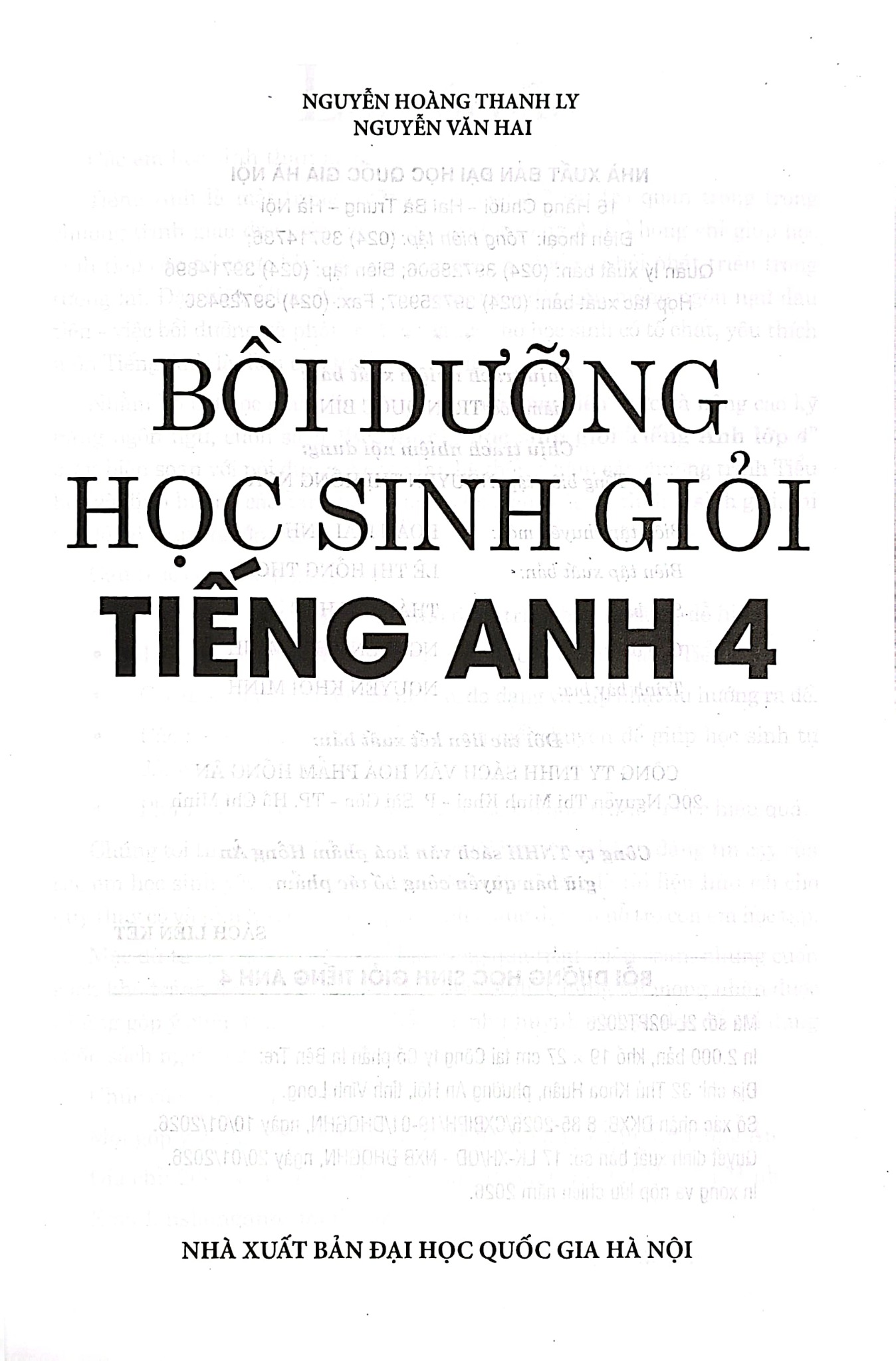 Bồi Dưỡng Học Sinh Giỏi Tiếng Anh 4  -  
Nguyễn Hoàng Thanh Ly