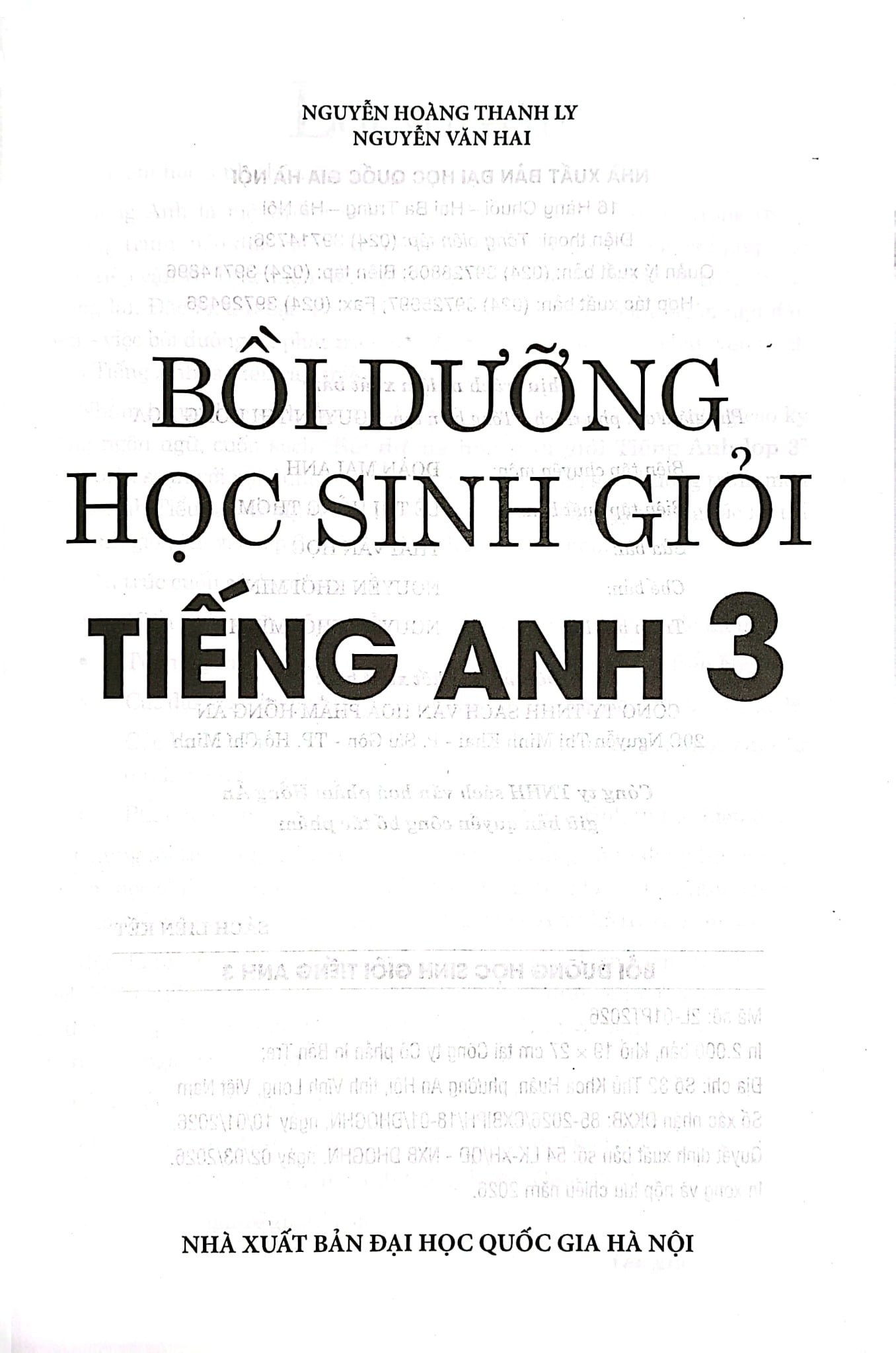 Bồi Dưỡng Học Sinh Giỏi Tiếng Anh 3  -  
Nguyễn Hoàng Thanh Ly